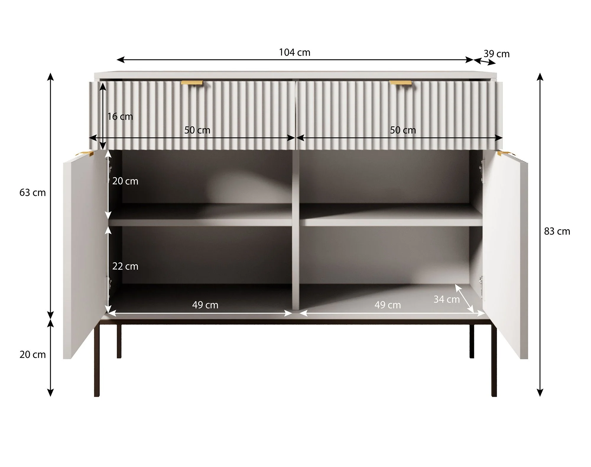 Navil - Dressoir - Zwart - 104x39x83 cm - Image 5