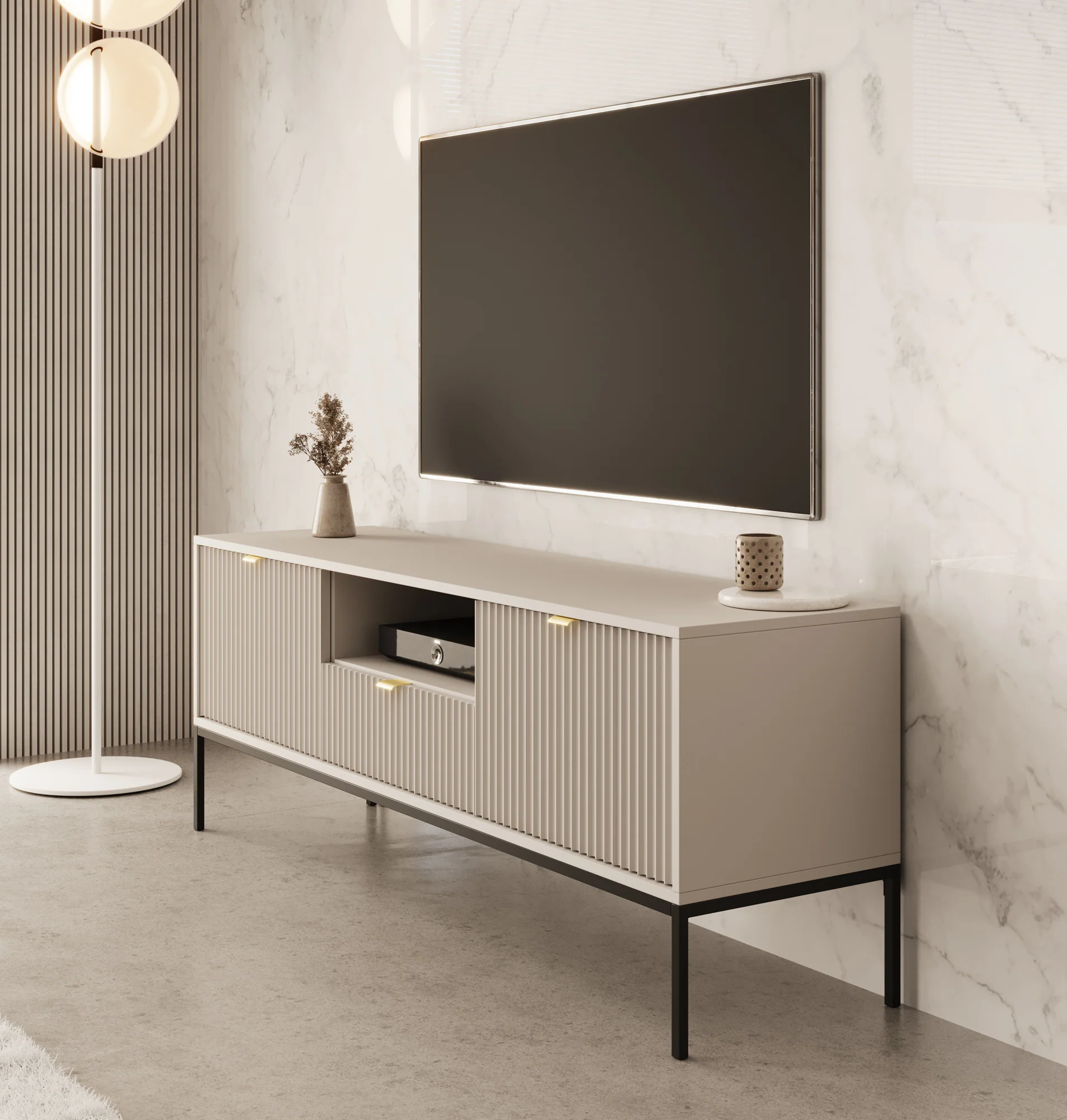 Navil - TV-Meubel - Beige  - 154x39x56 cm - Image 4