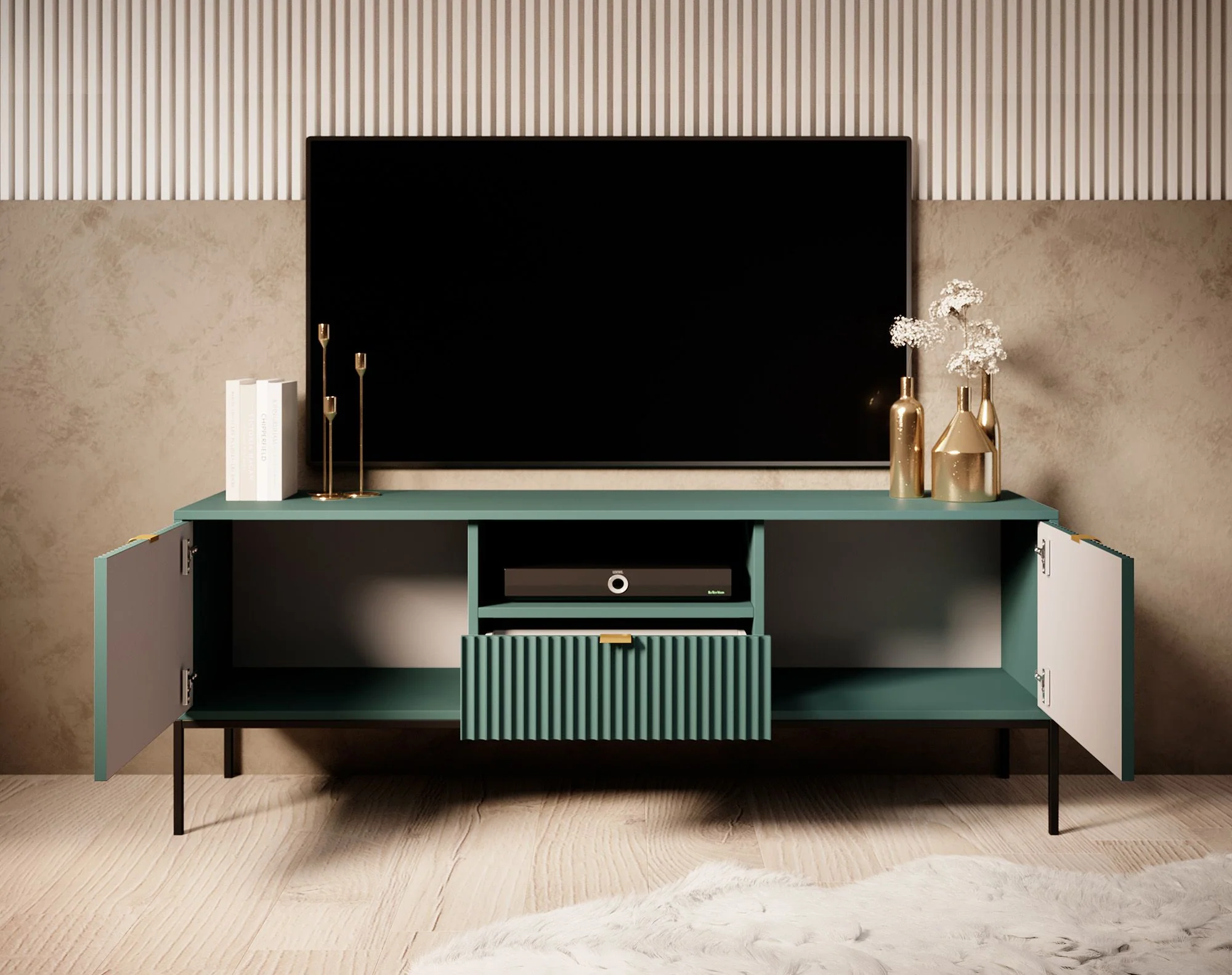 Navil - TV-Meubel - Groen  - 154x39x56 cm - Image 3