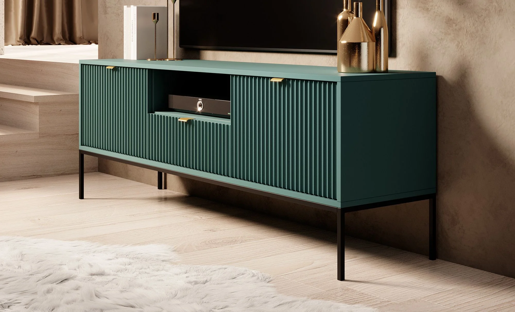 Navil - TV-Meubel - Groen  - 154x39x56 cm - Image 4