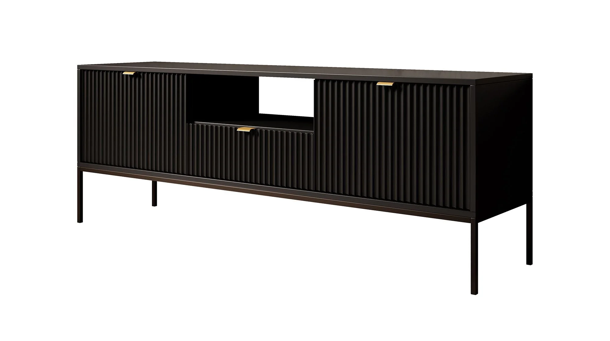 Navil - TV-Meubel - Zwart - 154x39x56 cm - Image 6