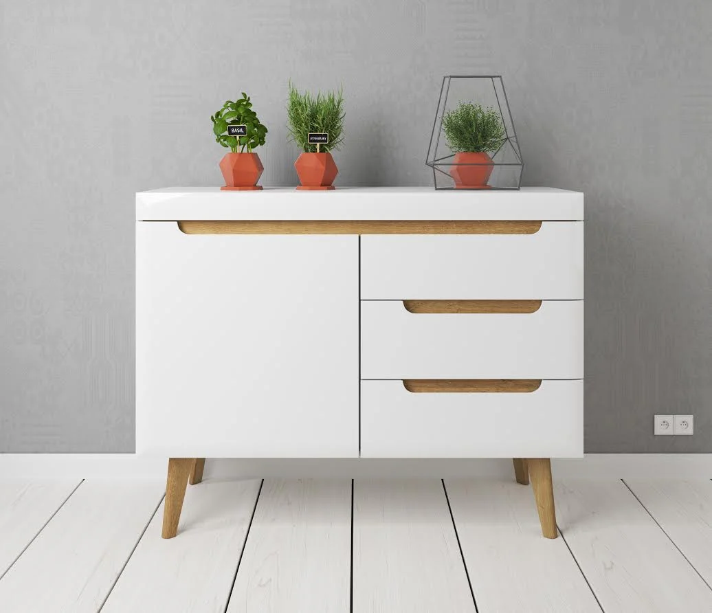 Nebraska - Dressoir - Wit/eiken - 107x40x83 cm - Image 4