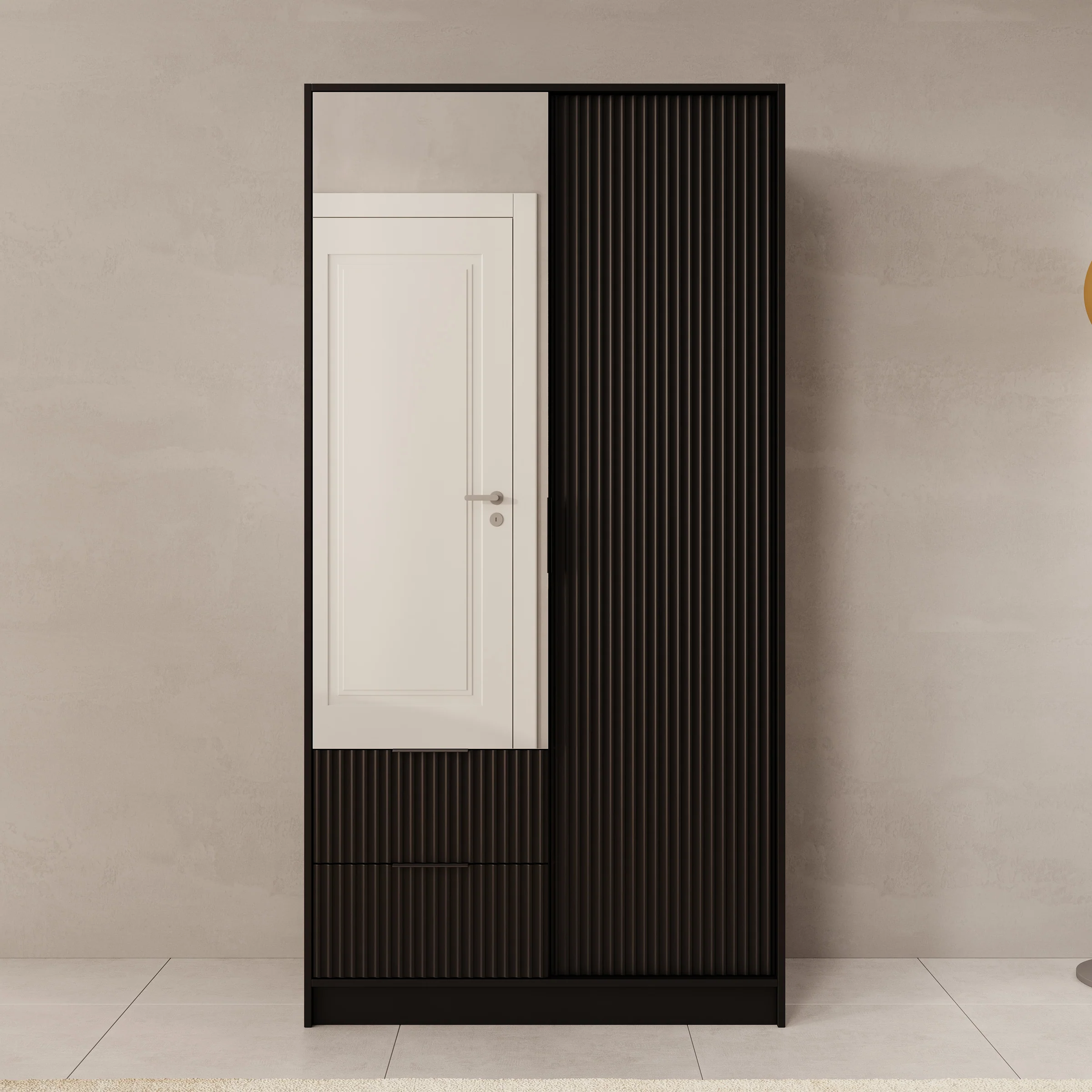Negroni - Kledingkast 2 deurs - Zwart - 102x51x200 cm - Image 3