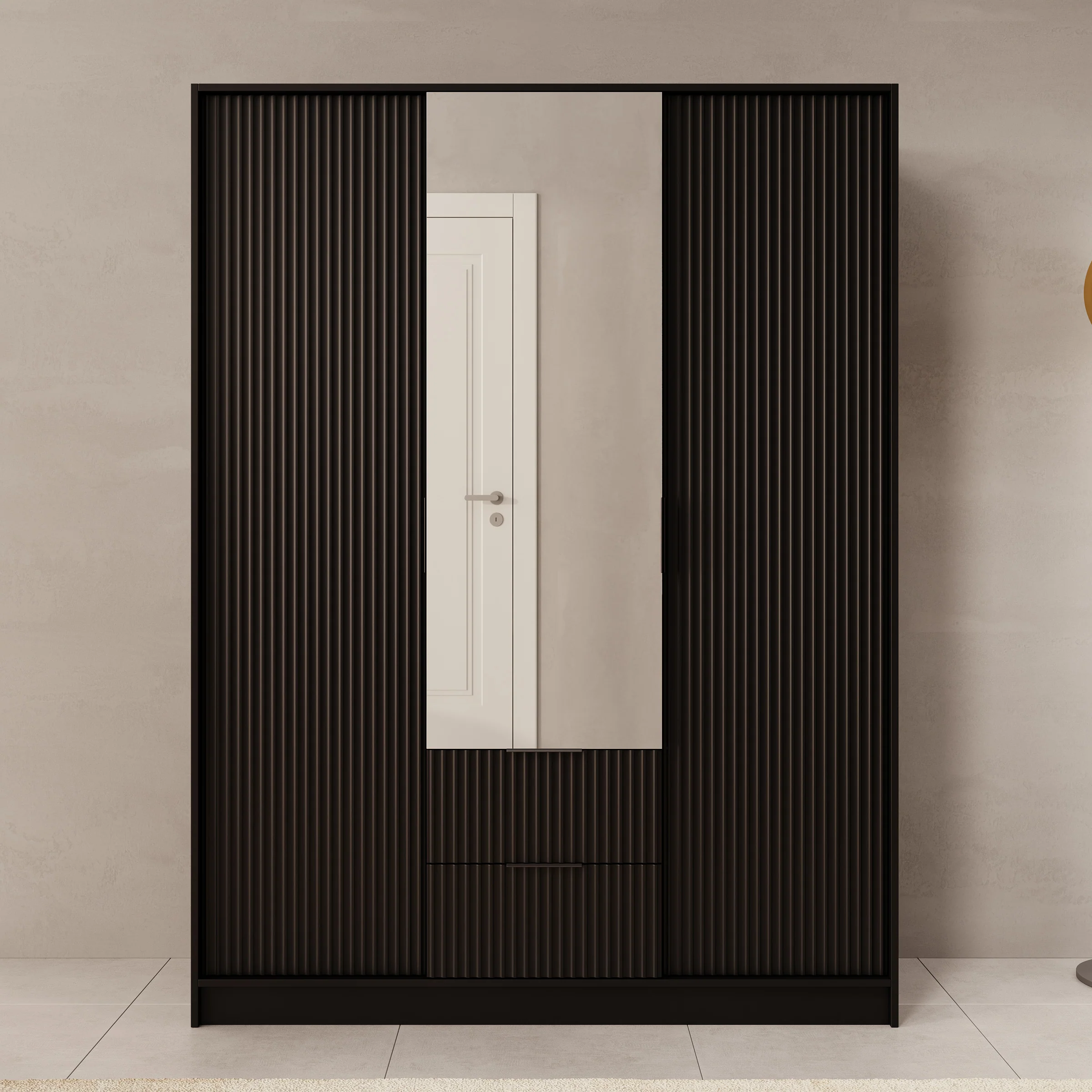 Negroni - Kledingkast met 3 deuren - Zwart - 150x51x200 cm - Image 3