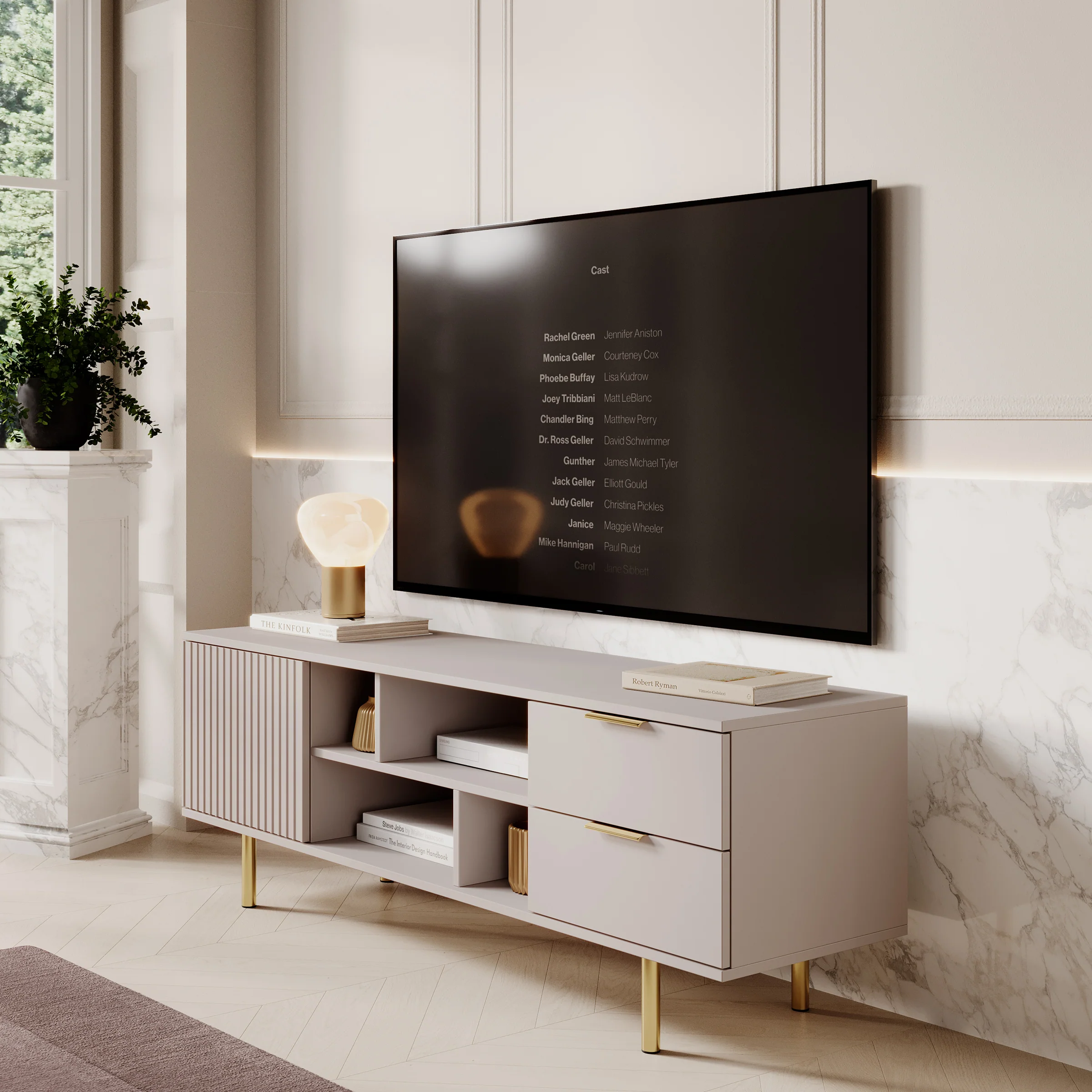 Nicola - TV-Meubel - Beige  - 150x41x52 cm - Image 4
