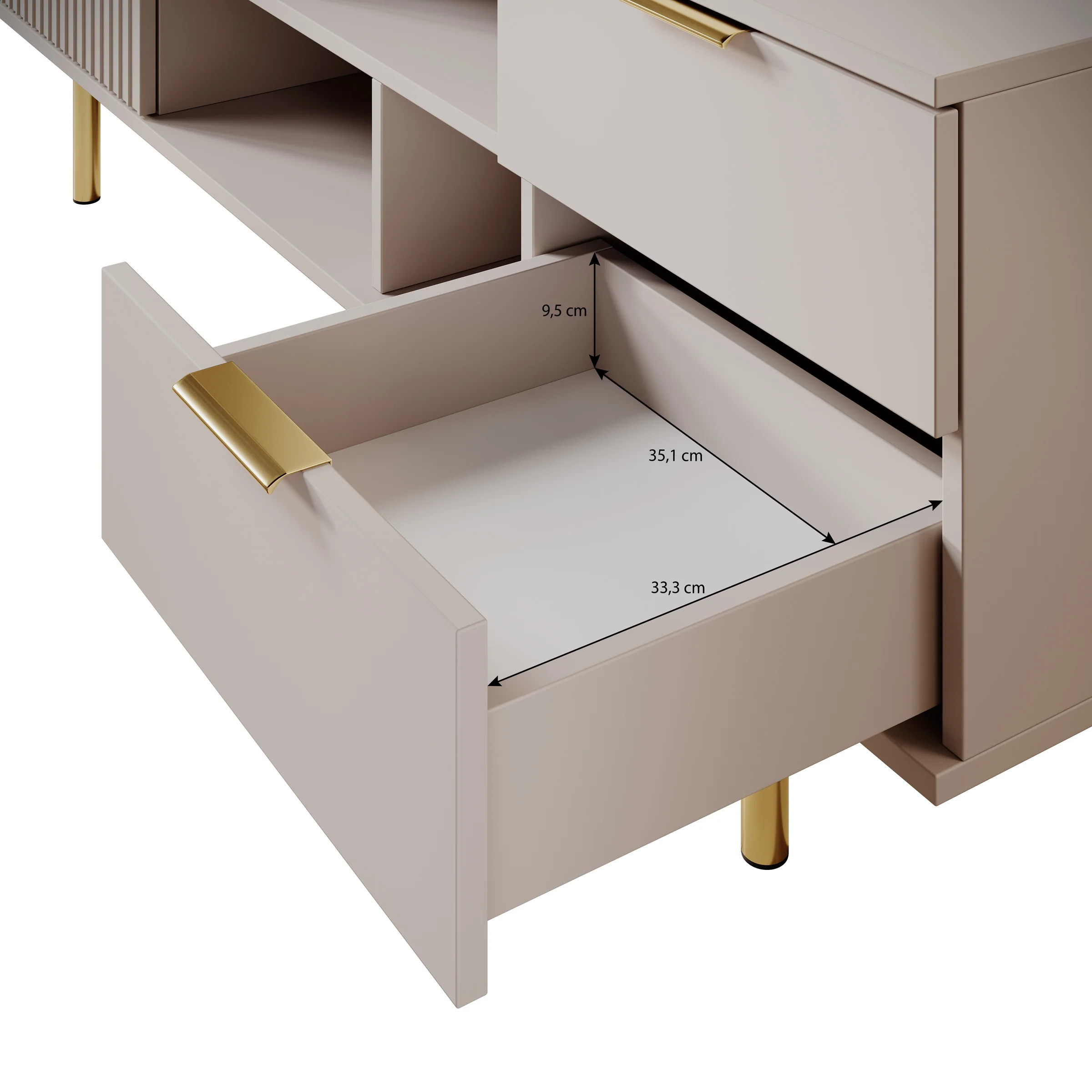 Nicola - TV-Meubel - Beige  - 150x41x52 cm - Image 6