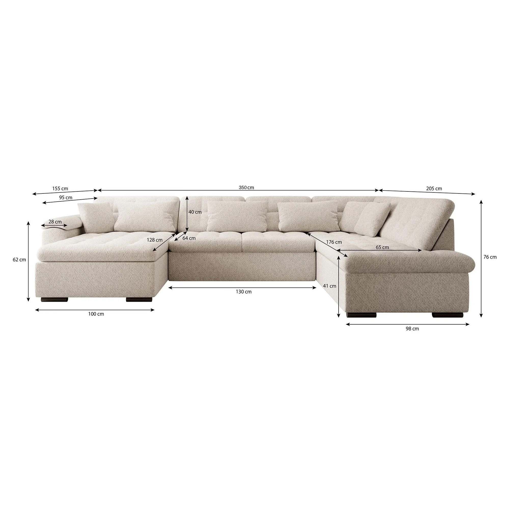 Nicoreta - Hoekbank 5-zits met chaise longue - Ribstof beige - Links - Image 5