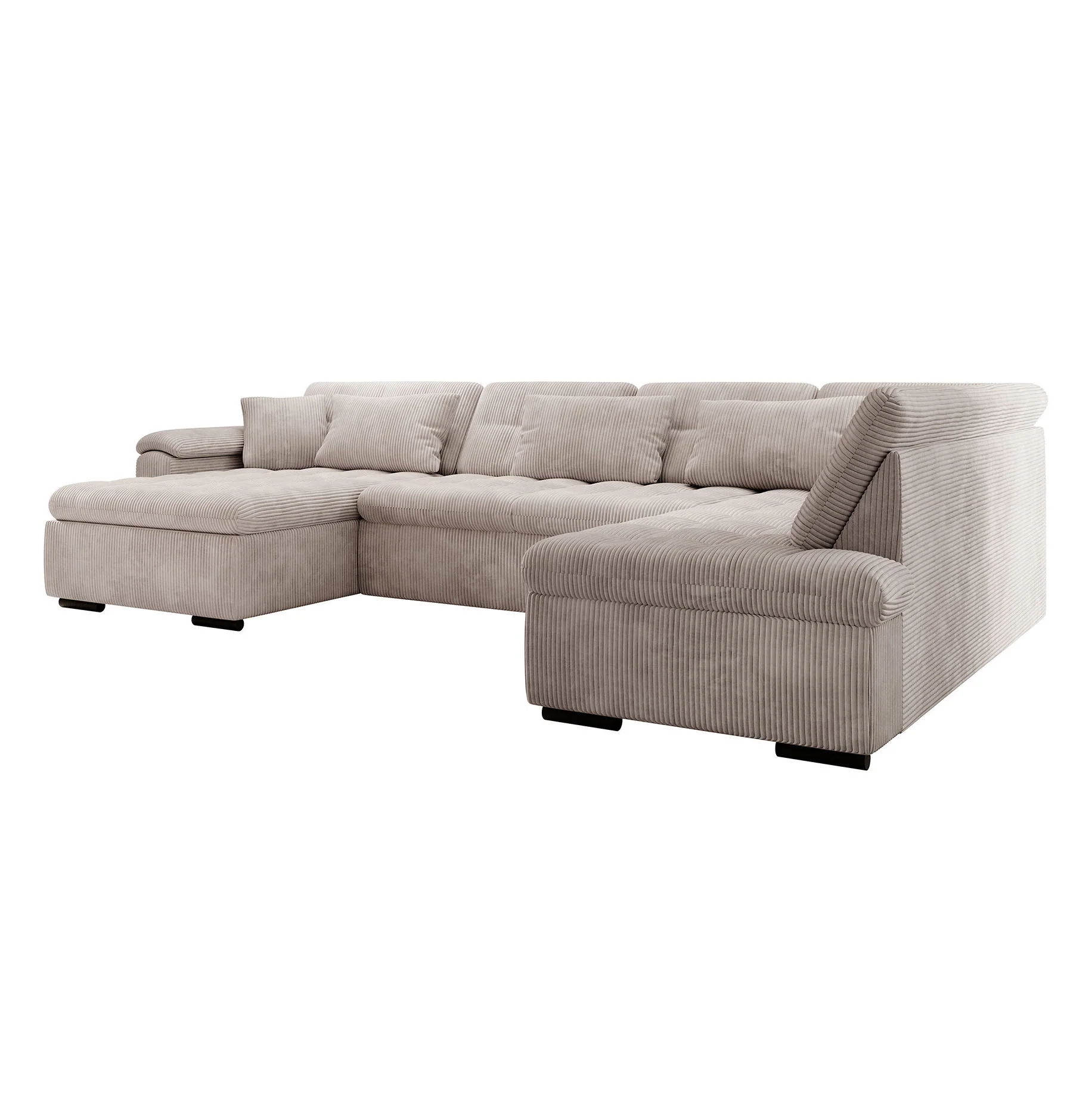 Nicoreta - Hoekbank 5-zits met chaise longue - Ribstof beige - Links - Image 6