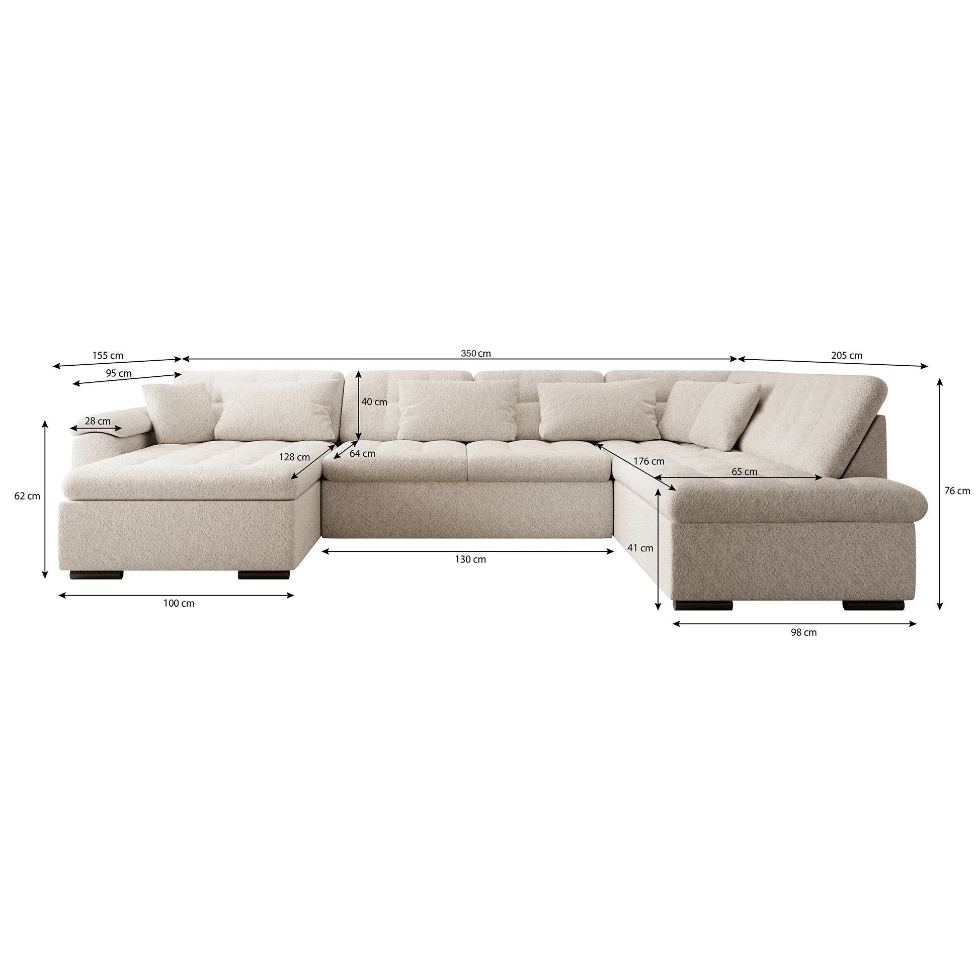 Nicoreta - Hoekbank 5-zits met chaise longue - Ribstof bruin - Links - Image 5