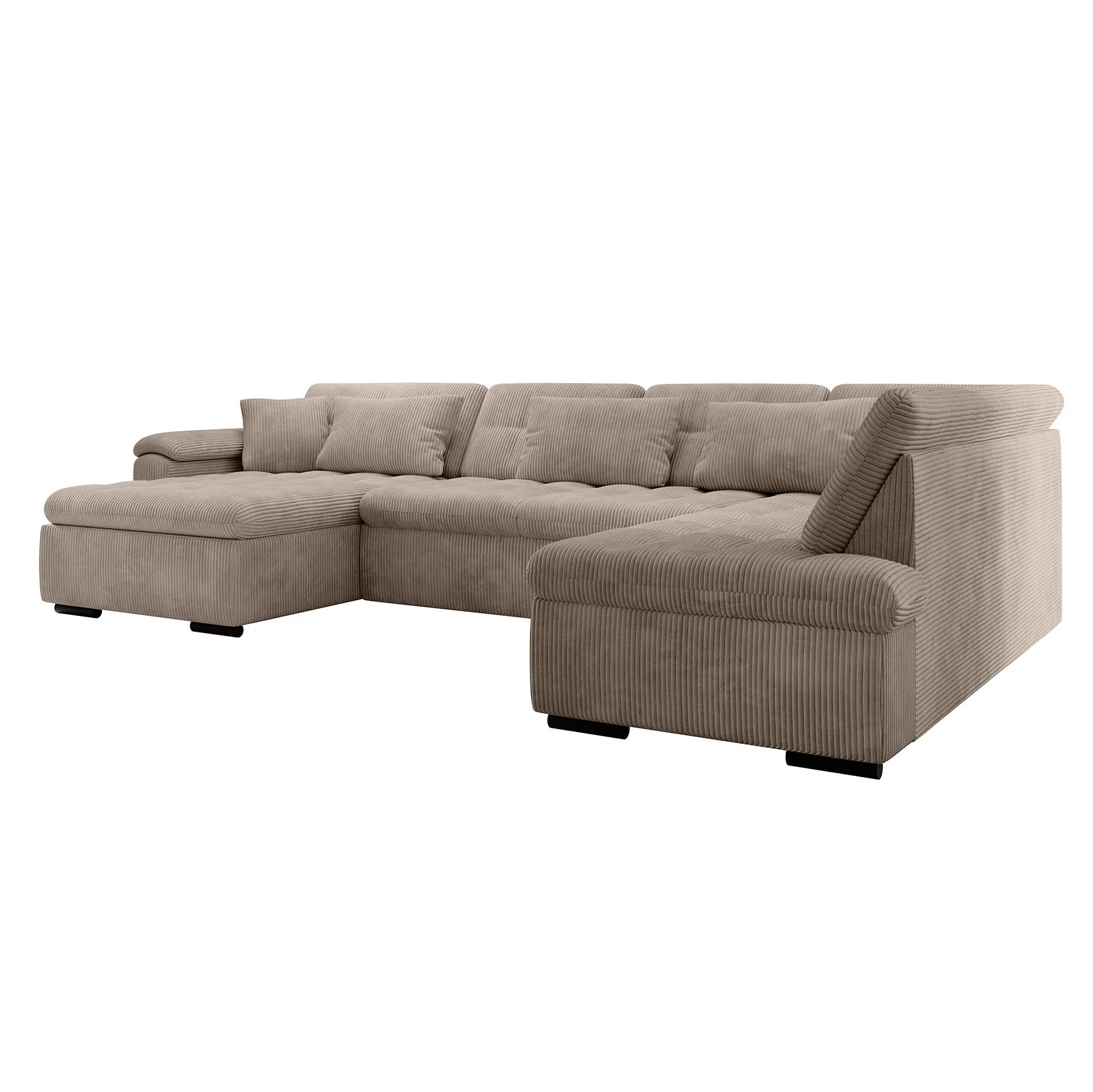 Nicoreta - Hoekbank 5-zits met chaise longue - Ribstof bruin - Links - Image 6