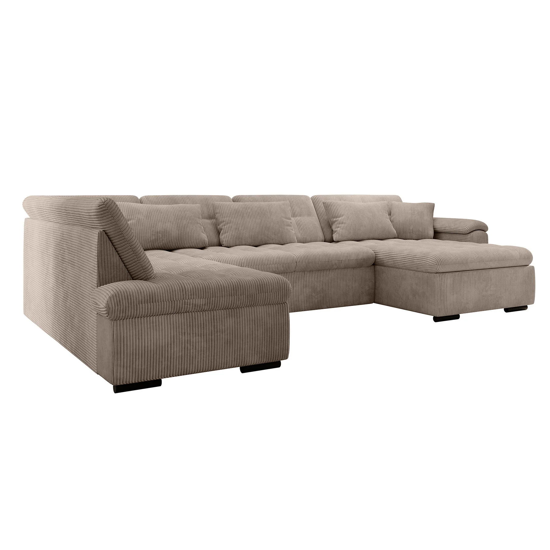 Nicoreta - Hoekbank 5-zits met chaise longue - Ribstof bruin - Rechts - Image 6
