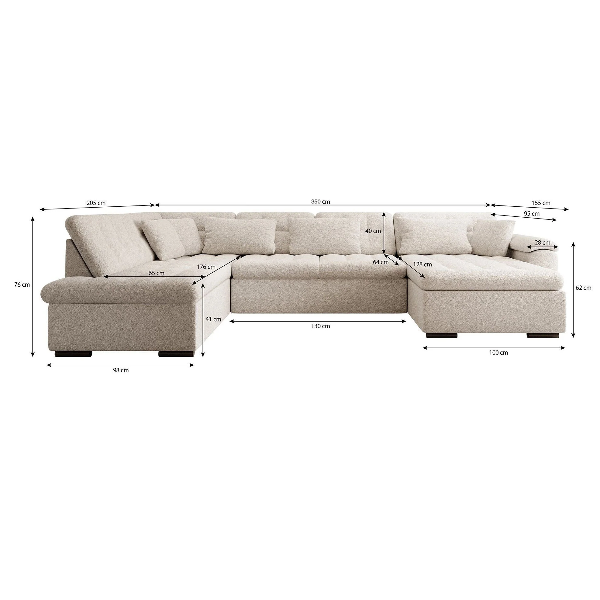 Nicoreta - Hoekbank 5-zits met chaise longue - Ribstof donkergrijs - Rechts - Image 5