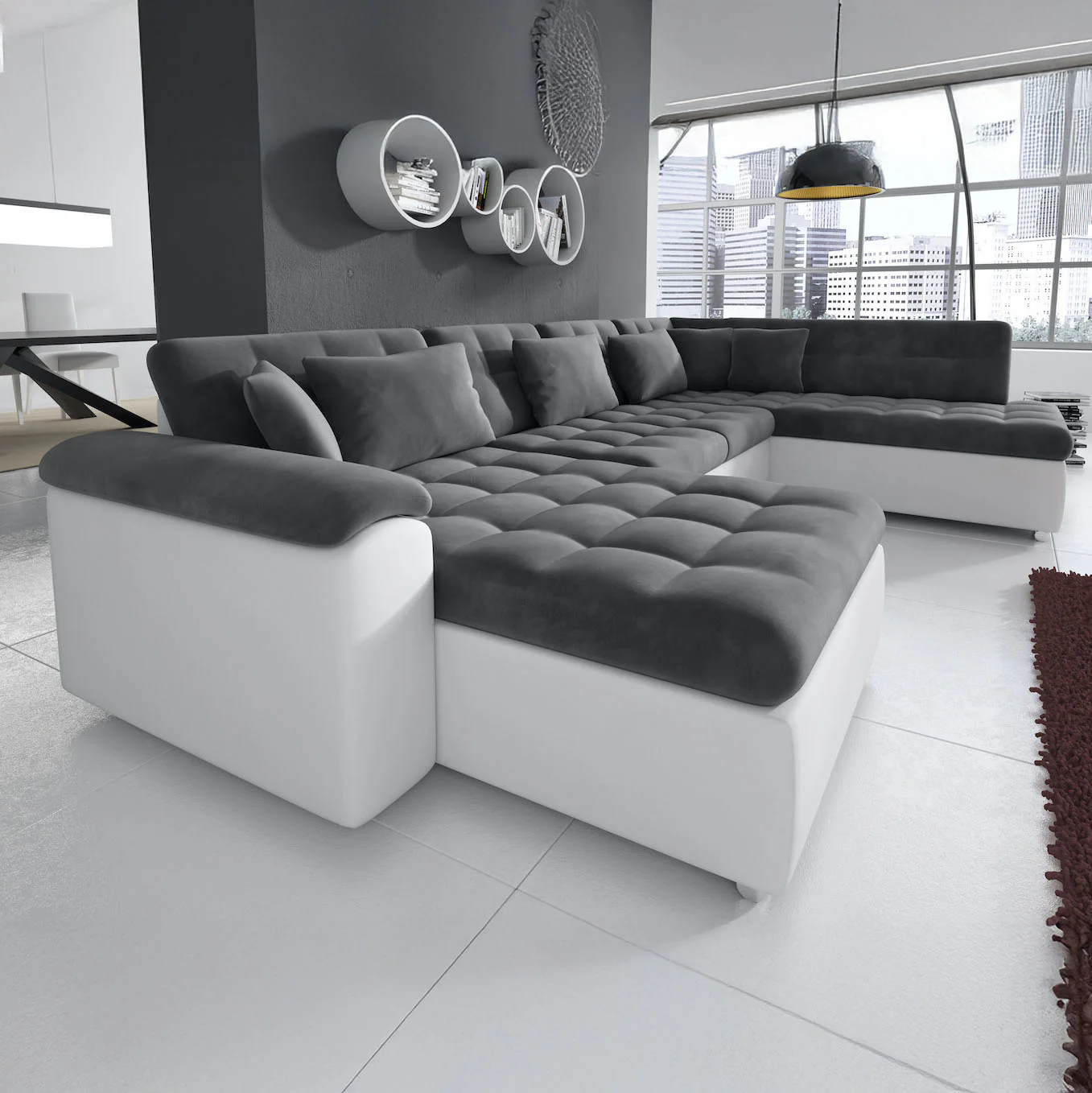 Nicoreta - Hoekbank 5-zits met chaise longue - Velvet grijs - Links - Image 3