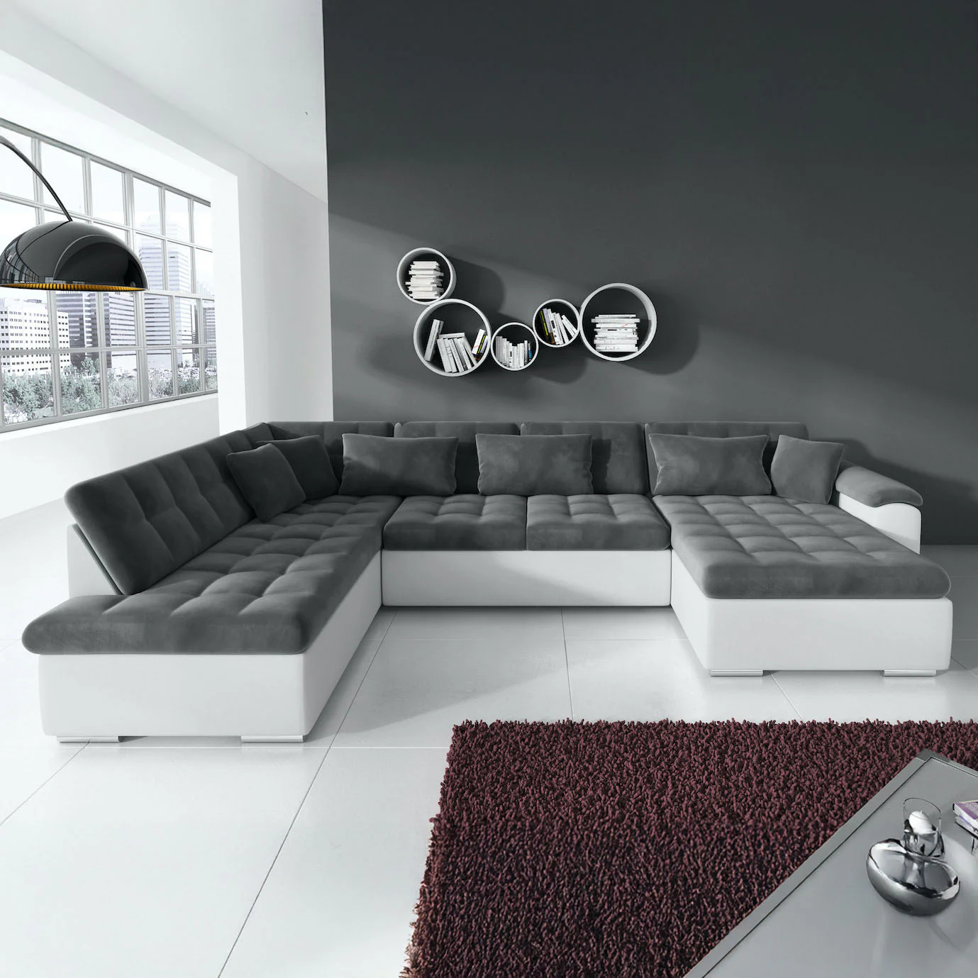Nicoreta - Hoekbank 5-zits met chaise longue - Velvet grijs - Rechts - Image 2
