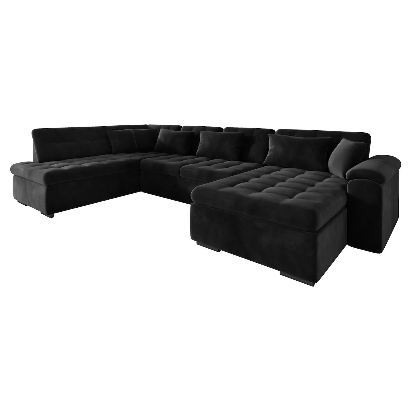 Nicoreta - Hoekbank 5-zits met chaise longue - Velvet zwart - Rechts - Image 5