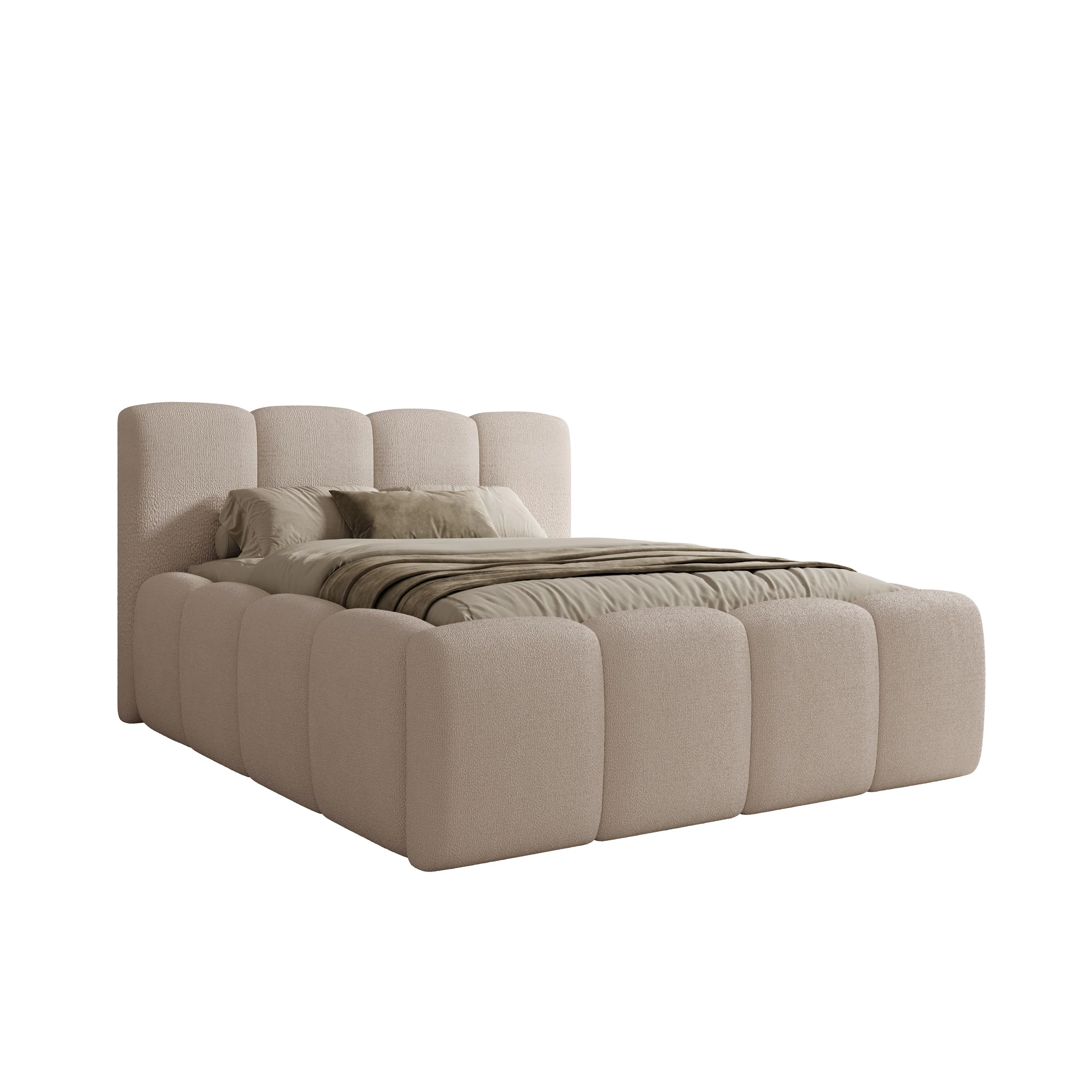 Nihito - Tweepersoonsbed - Stof beige - 160x200 cm - Image 4