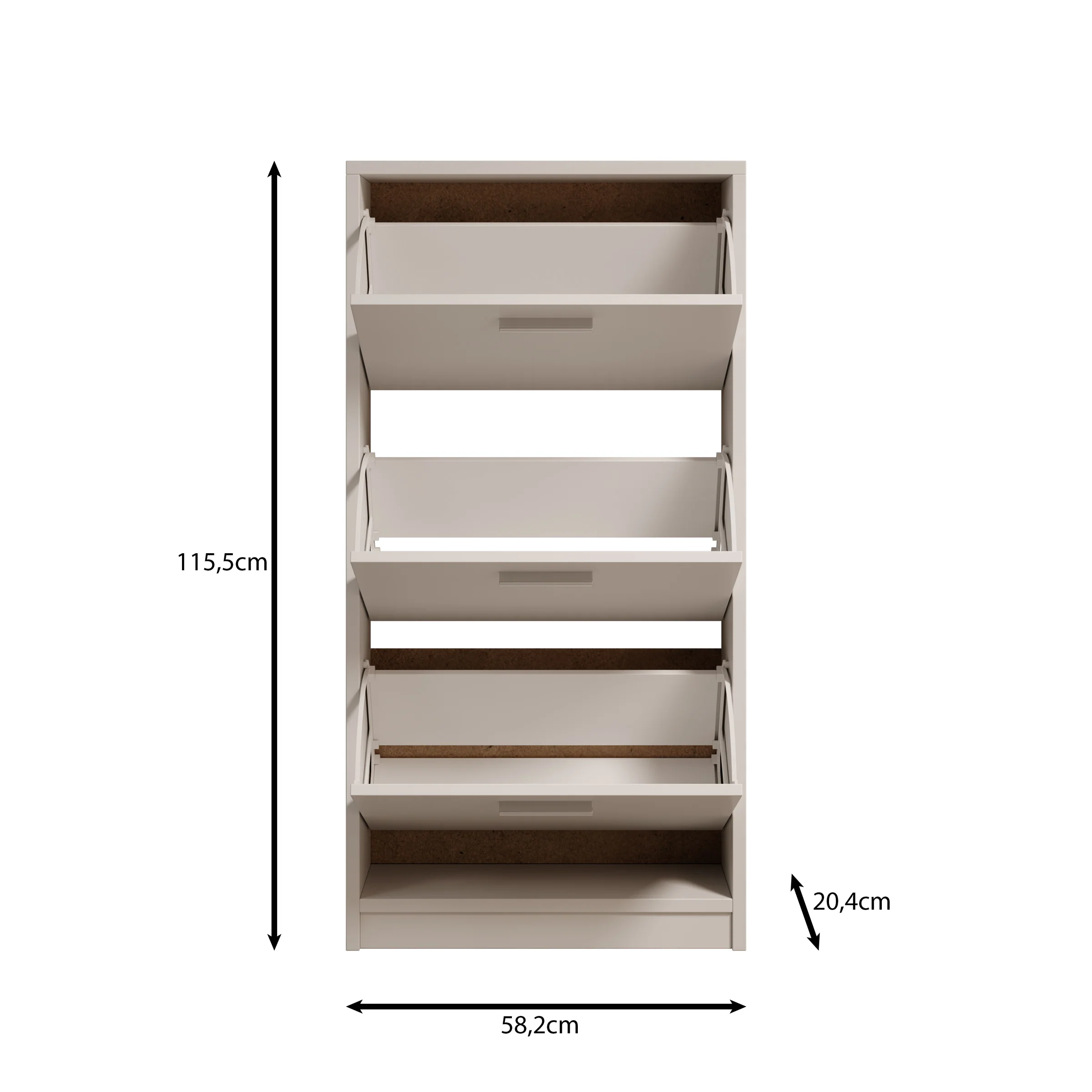 Nivik - Schoenenkast 3 vakken - Wit - 58x20x116 cm - Image 5