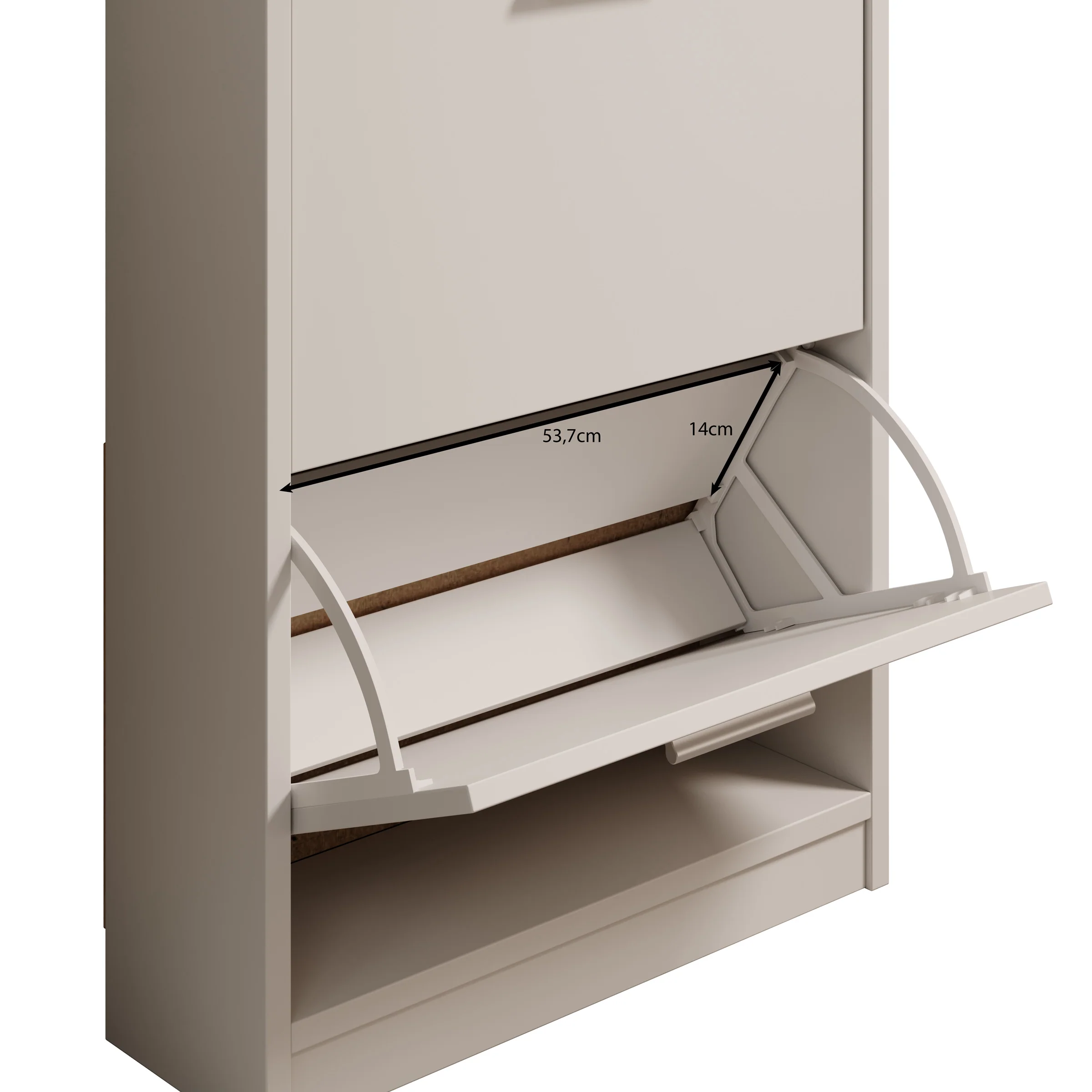 Nivik - Schoenenkast 3 vakken - Wit - 58x20x116 cm - Image 6
