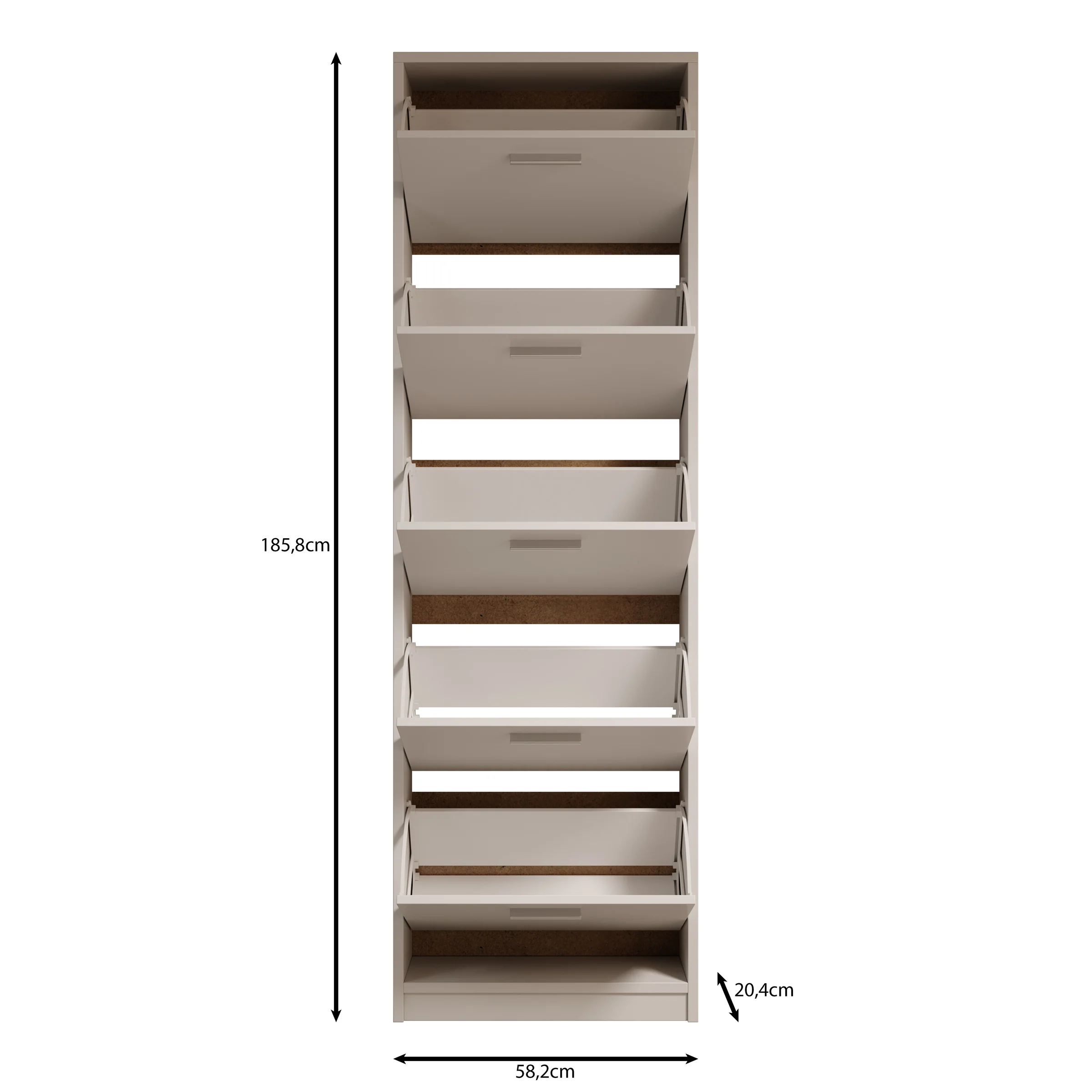 Nivik - Schoenenkast 5 vakken - Wit - 58x20x186 cm - Image 5