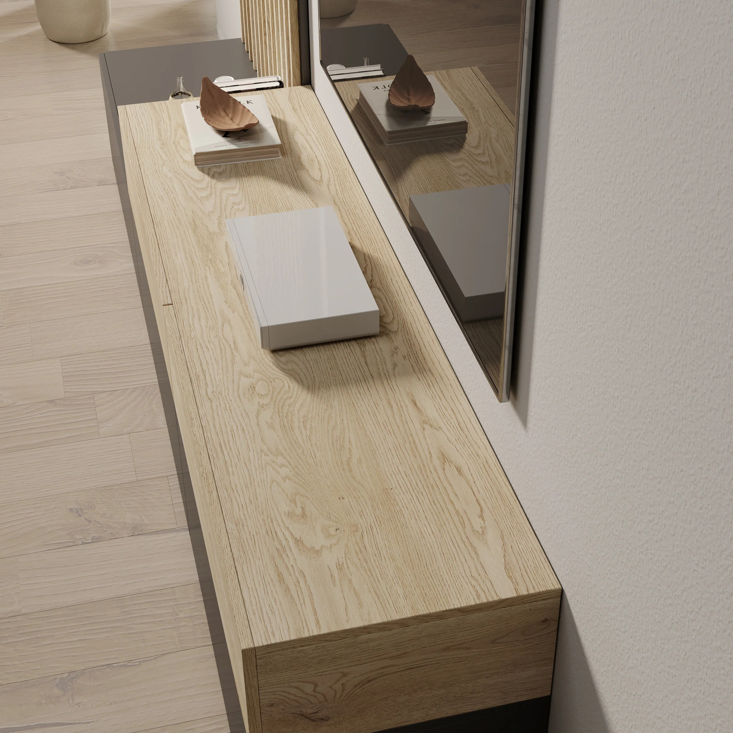 Nobu - Wandmeubel - Grijs/Eikenpatroon - 225x40x209 cm - Image 5