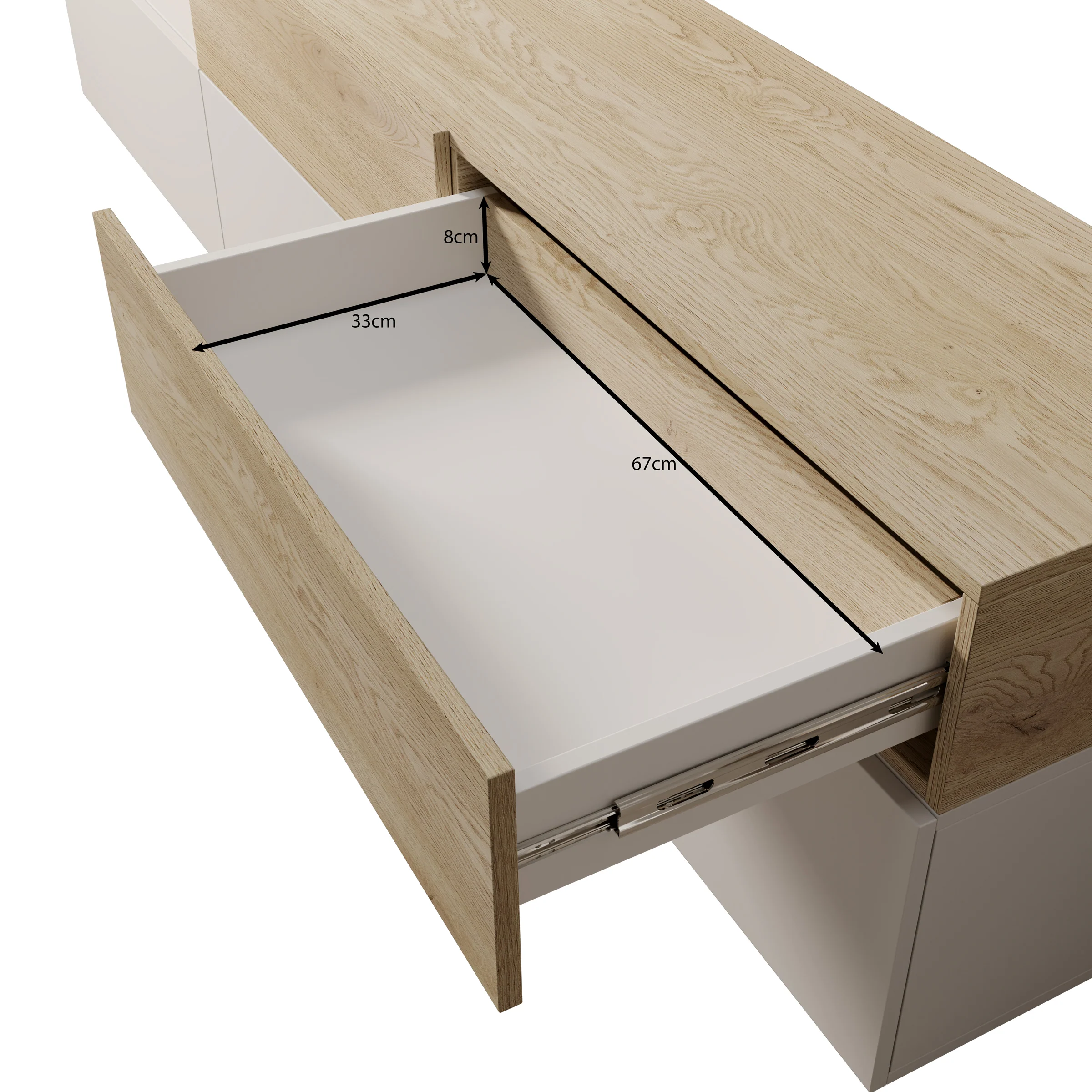 Nobu - Wandmeubel - Grijs/Eikenpatroon - 225x40x209 cm - Image 8