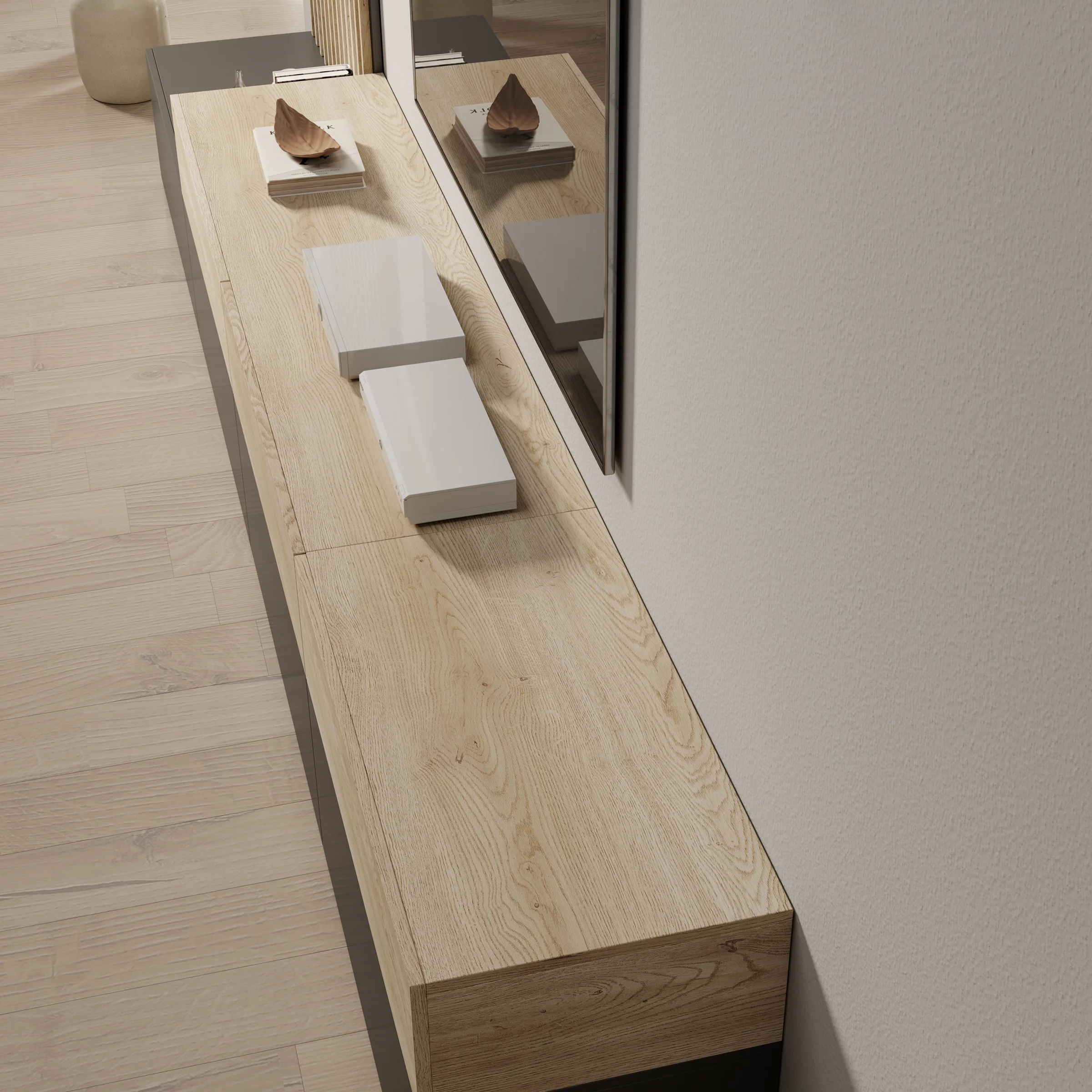 Nobu - Wandmeubel - Grijs/Eikenpatroon - 300x40x209 cm - Image 5