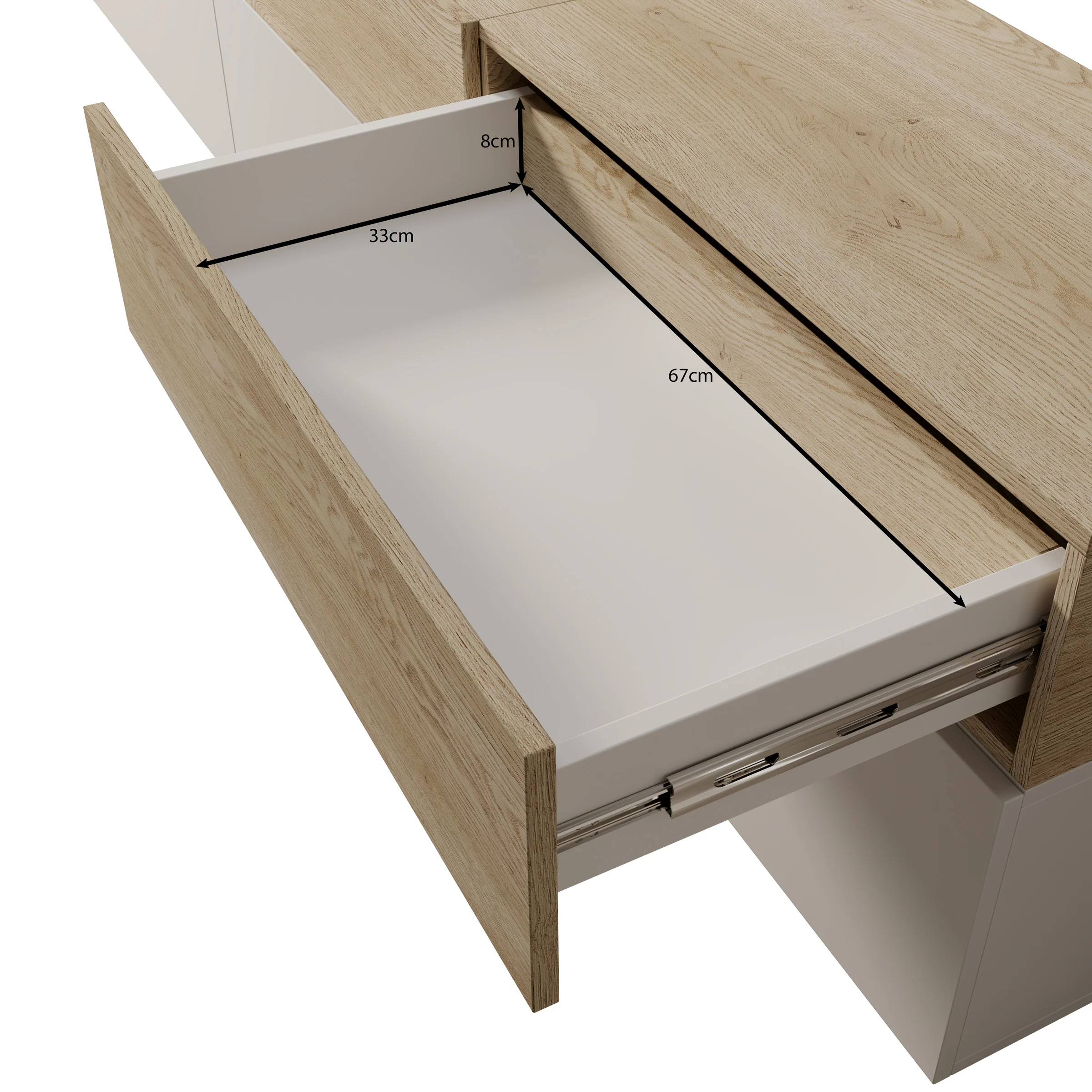Nobu - Wandmeubel - Grijs/Eikenpatroon - 300x40x209 cm - Image 7