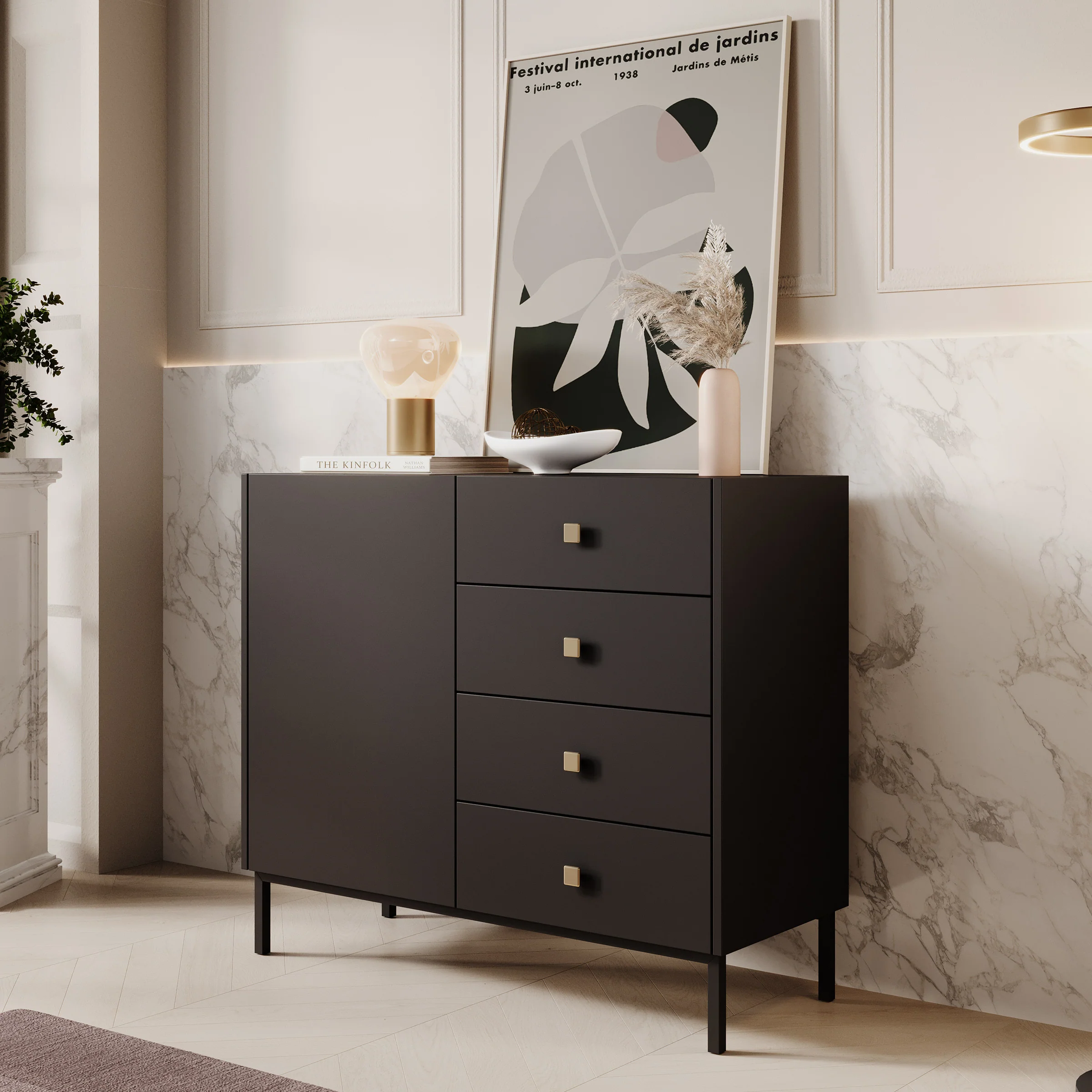 Norment - Dressoir - Zwart - 100x39x85 cm
