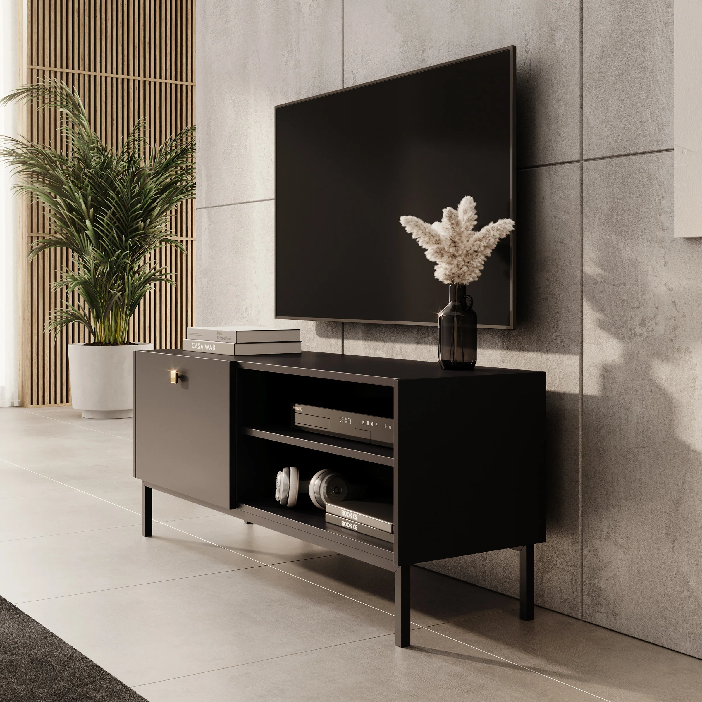 Norment - TV-Meubel - Zwart - 120x32x48 cm - Image 4