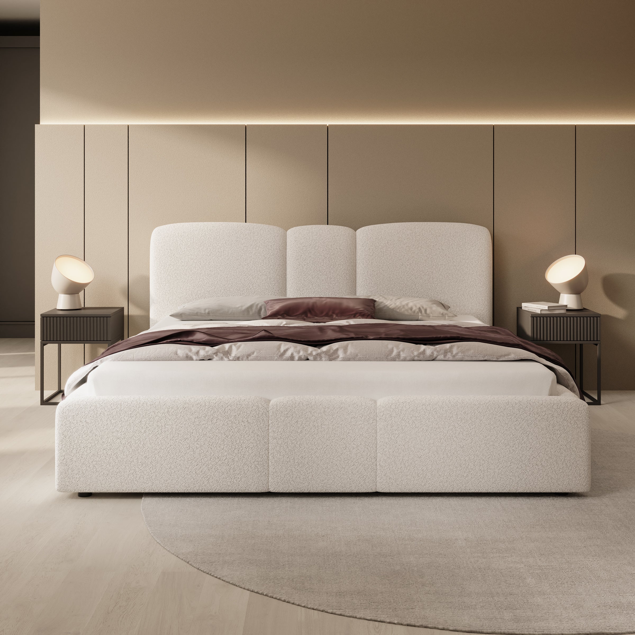 Northwell - Tweepersoonsbed met opbergruimte - Teddystof beige - 180x200 cm - Image 3
