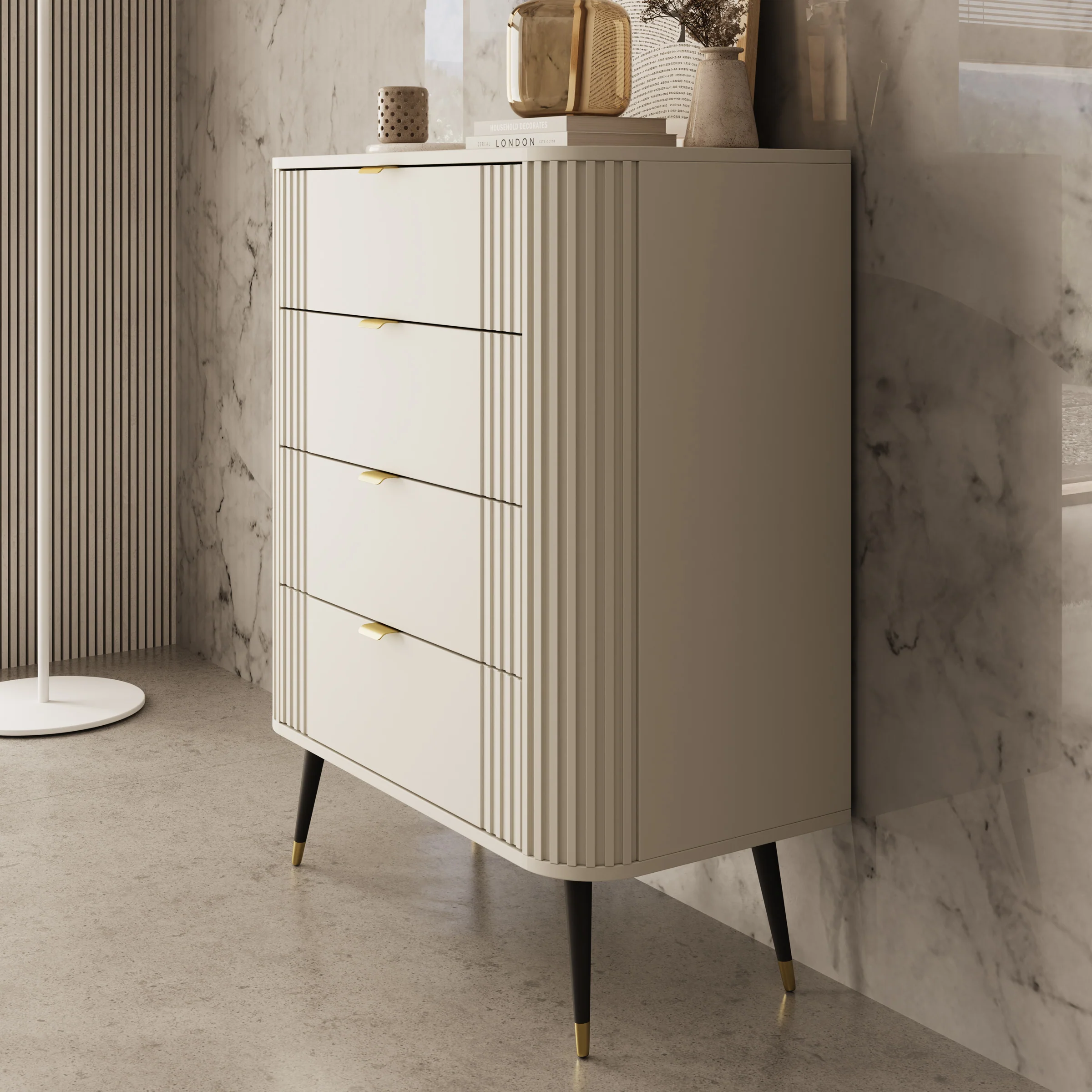 Oahu - Ladekast met 4 lades - Beige - 78x40x99 cm - Image 4