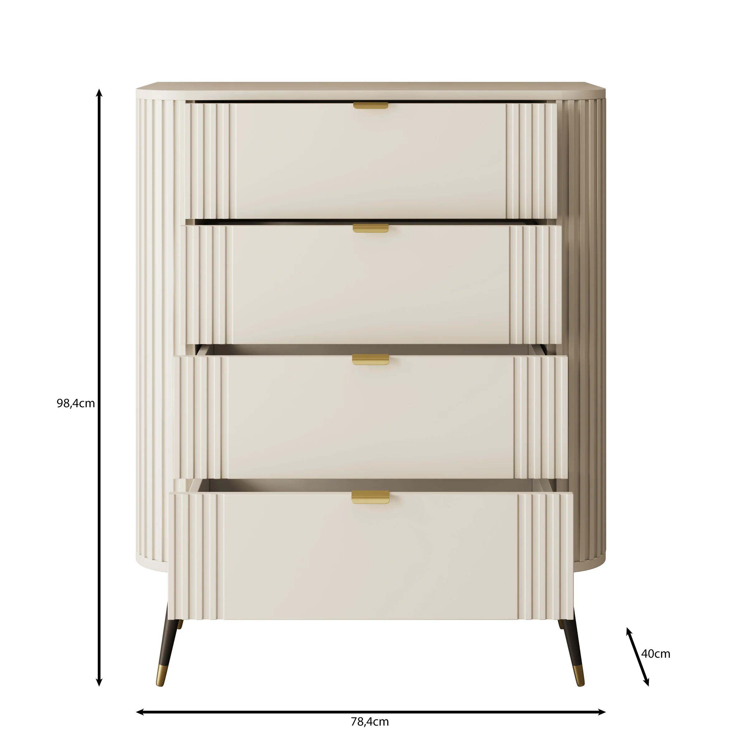 Oahu - Ladekast met 4 lades - Beige - 78x40x99 cm - Image 5