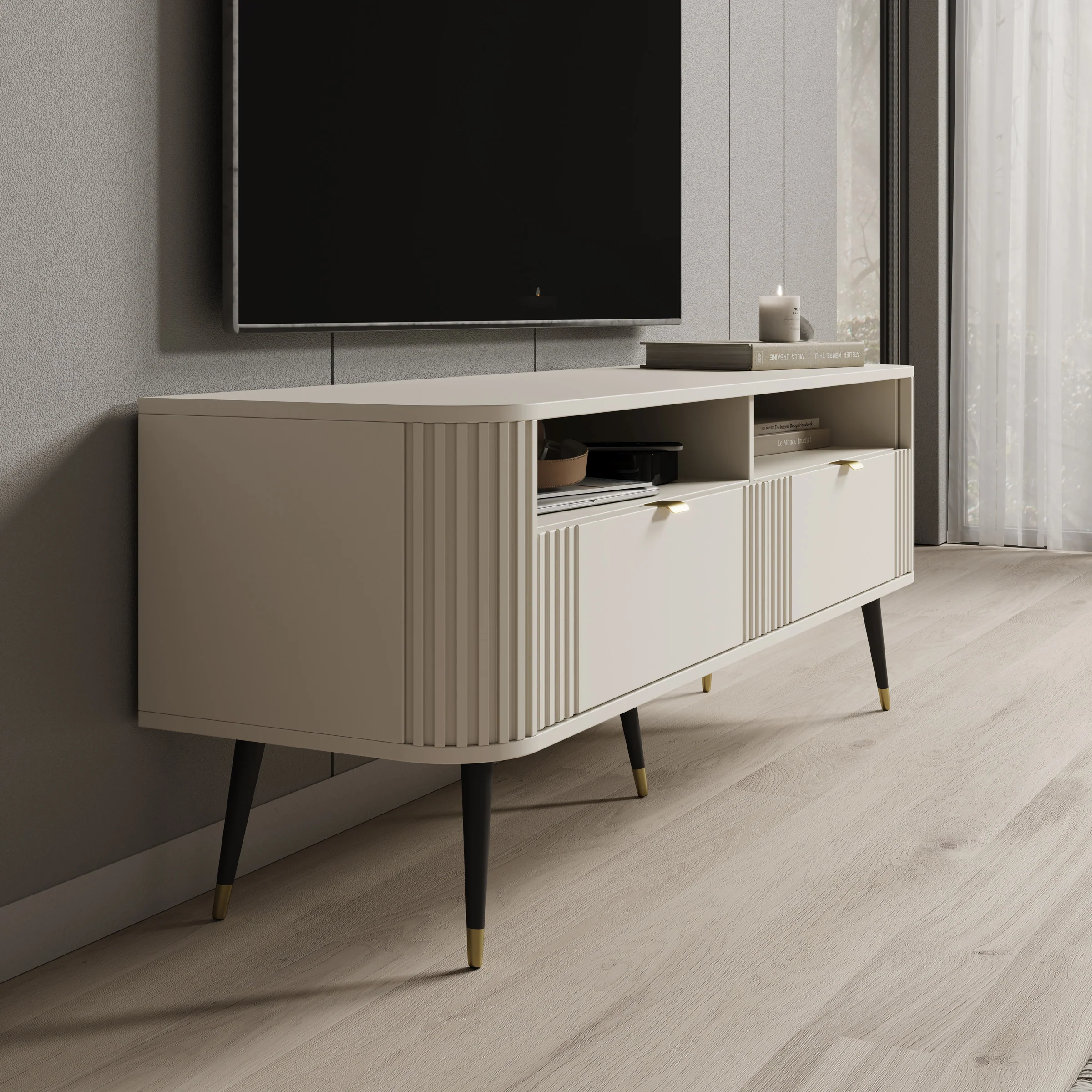 Oahu - TV-Meubel - Beige - 138x40x53 cm - Image 4