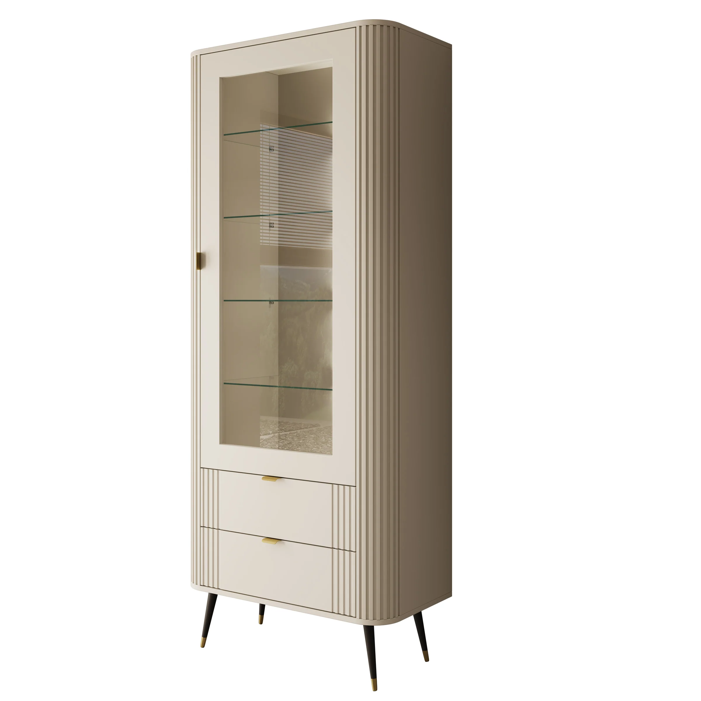 Oahu - Vitrinekast - Beige - 78x40x192 cm - Image 7