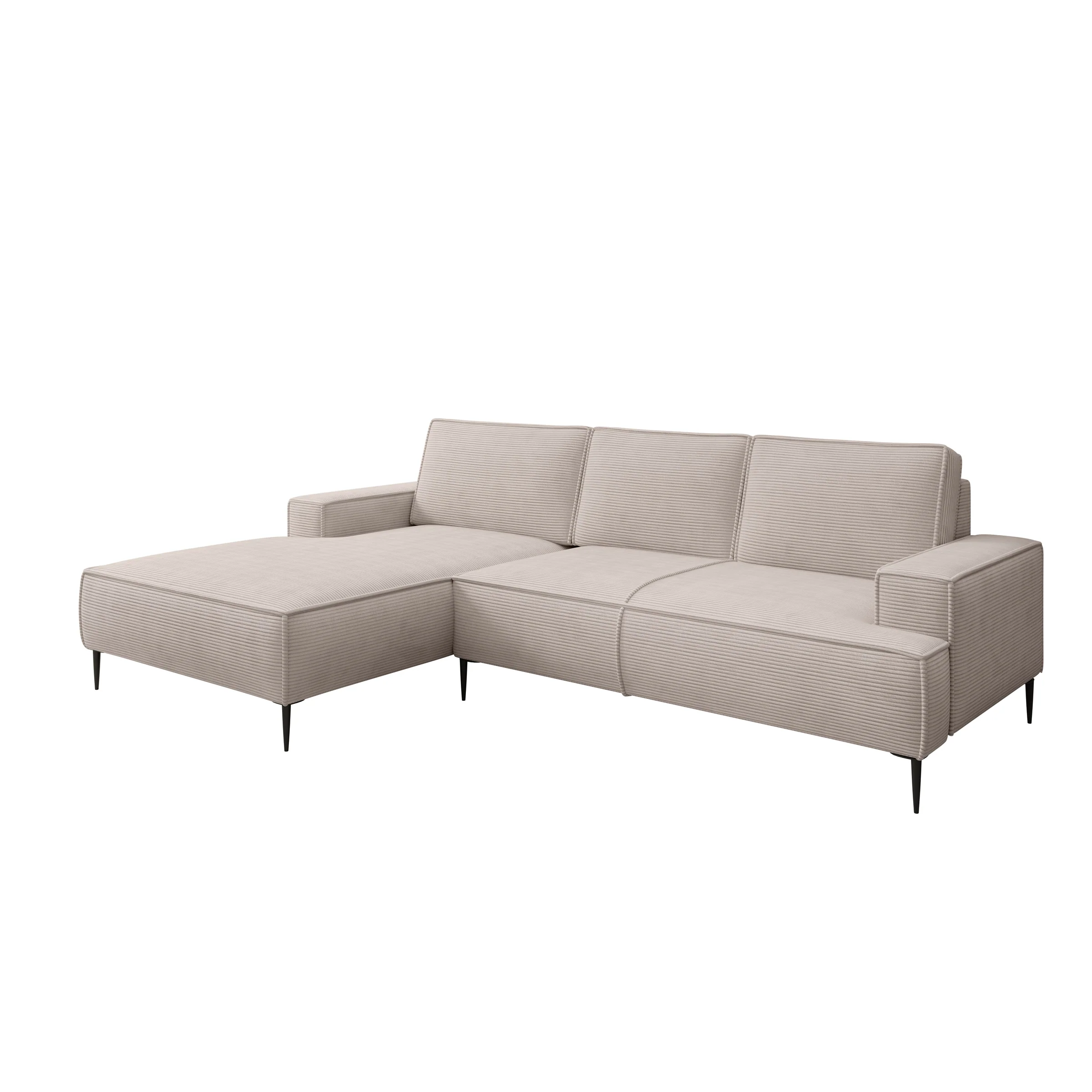 Olympia - Hoekbank 3-zits met chaise longue - Ribstof beige - Links - Image 4