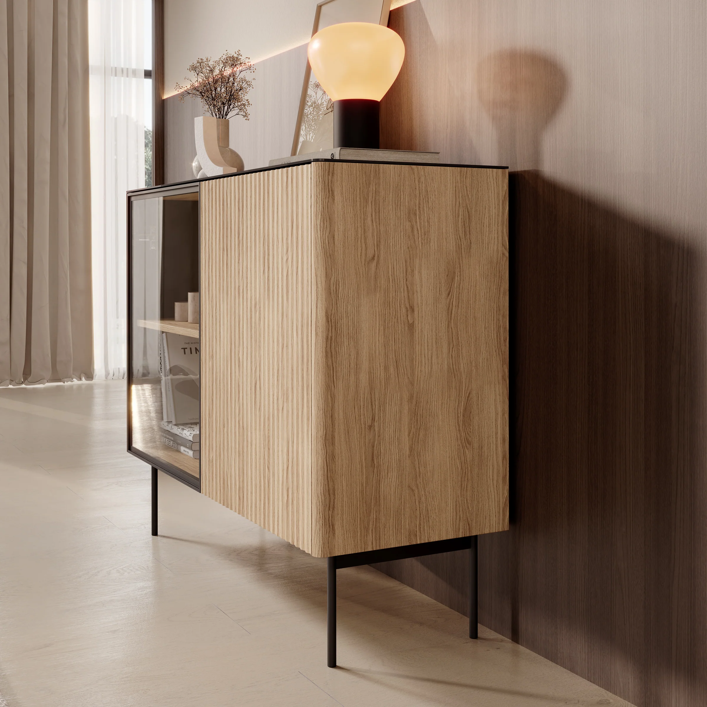 Okari - Dressoir - Eikenpatroon - 107x39x84 cm - Image 4
