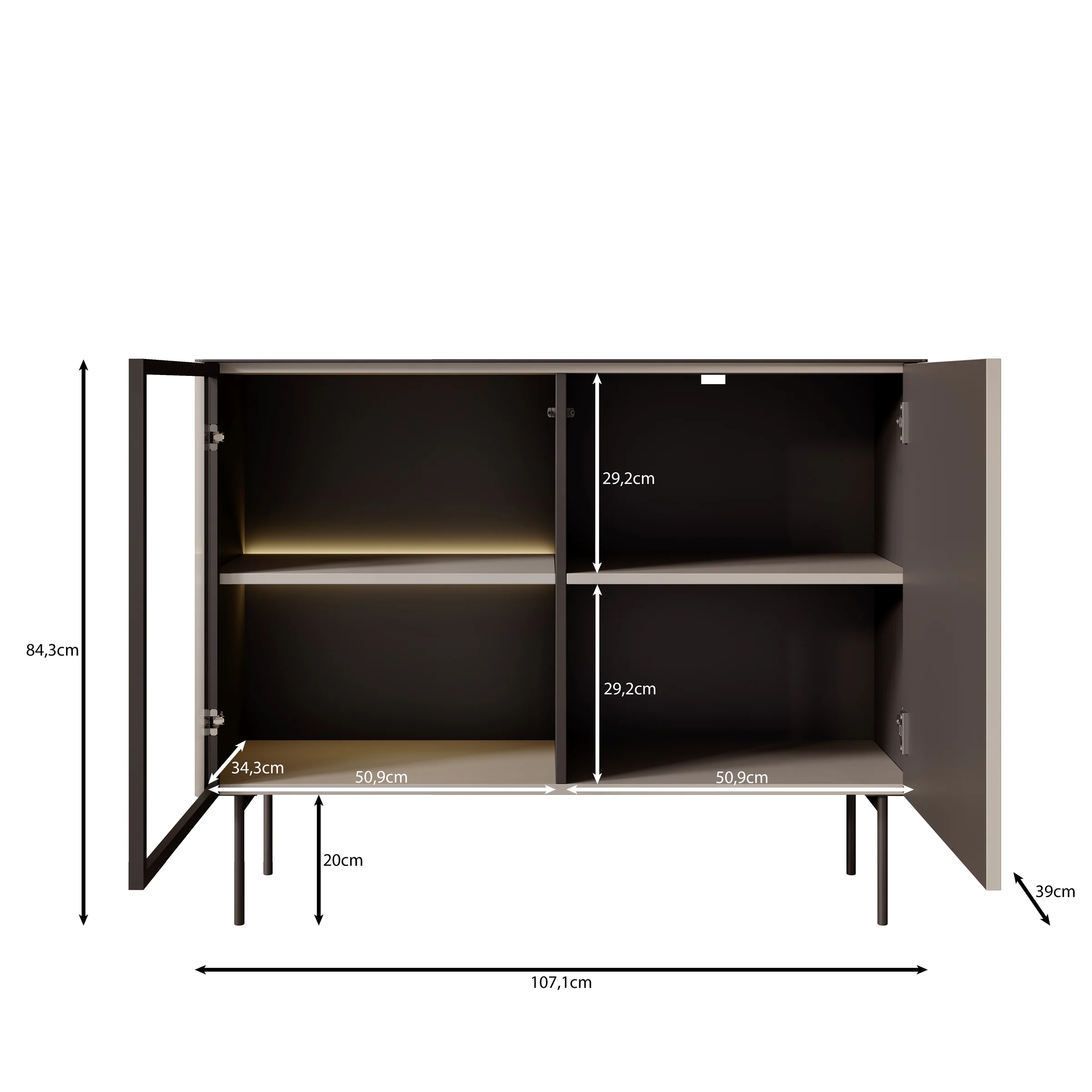 Okari - Dressoir - Eikenpatroon - 107x39x84 cm - Image 5