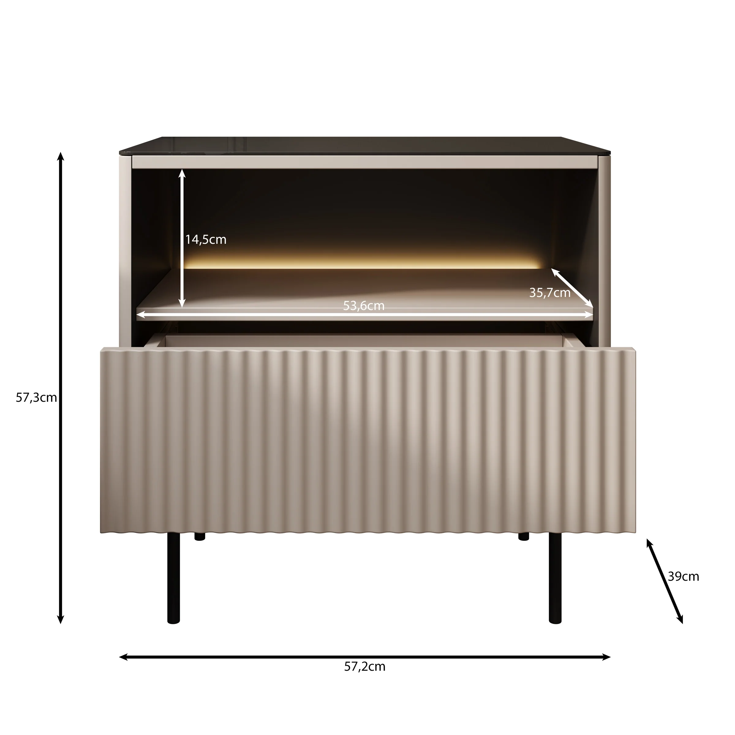 Okari - Nachtkastje - Eiken - 57x39x57 cm - Image 4