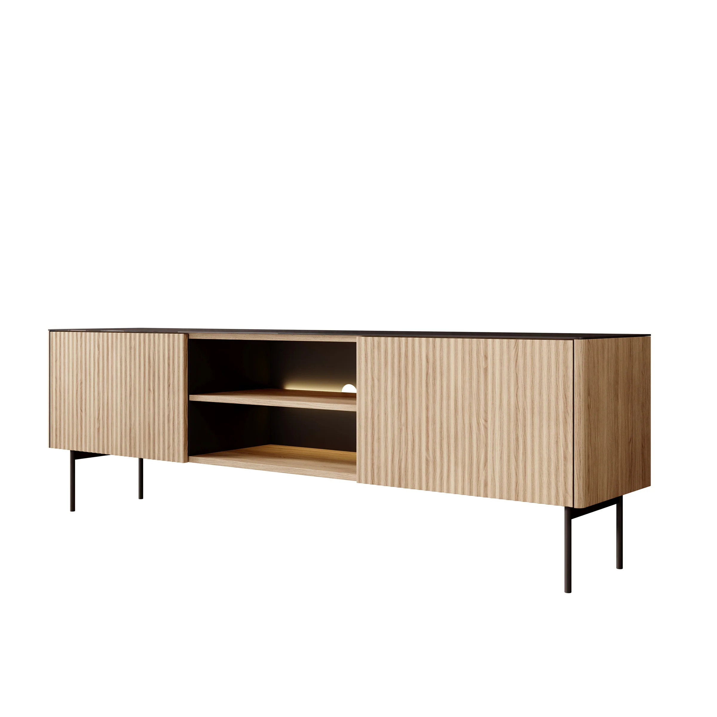 Okari - TV-Meubel - Eikenpatroon - 180x39x57 cm - Image 6