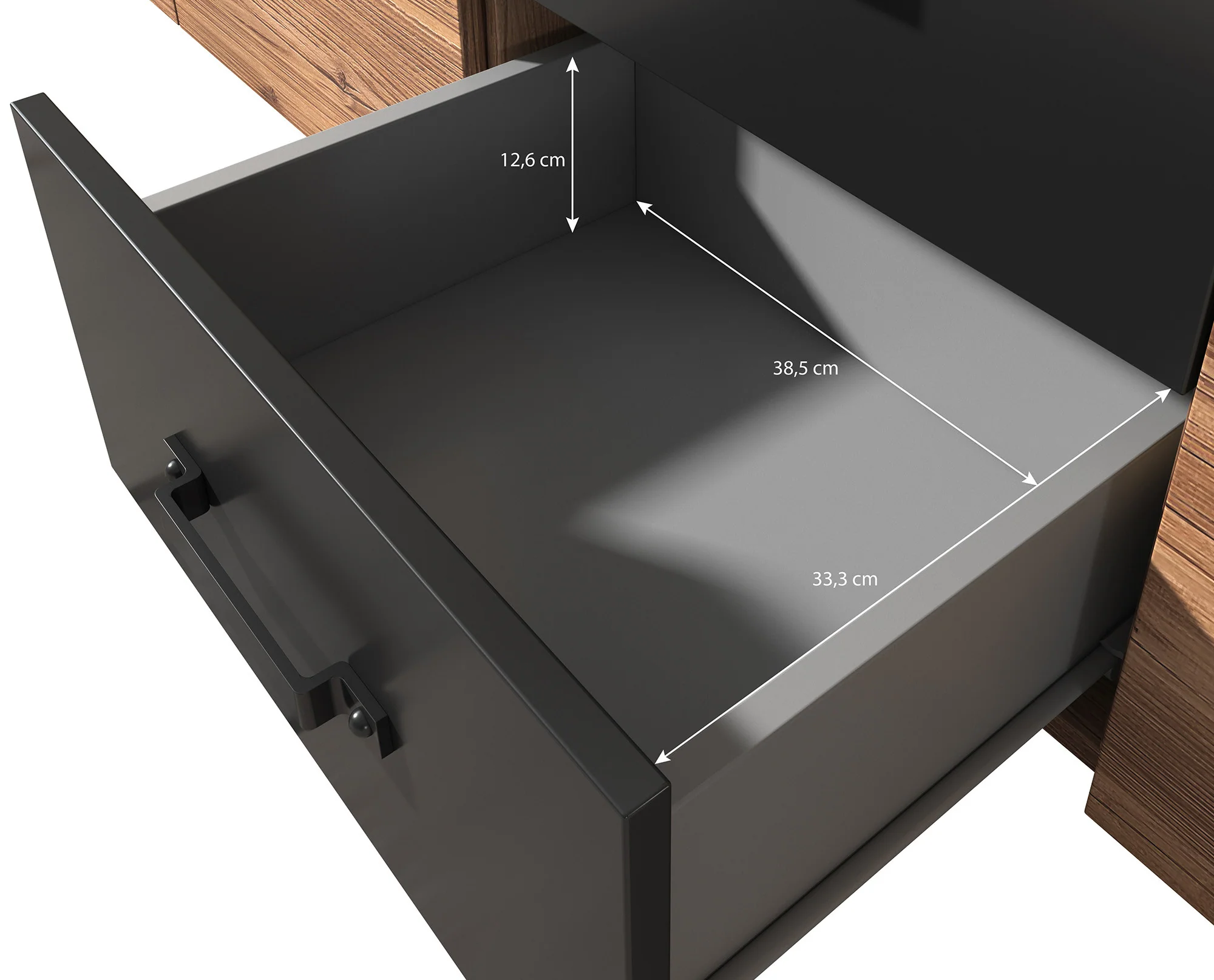 Olivia - Dressoir - Zwart/eiken - 192x43x79 cm - Image 6