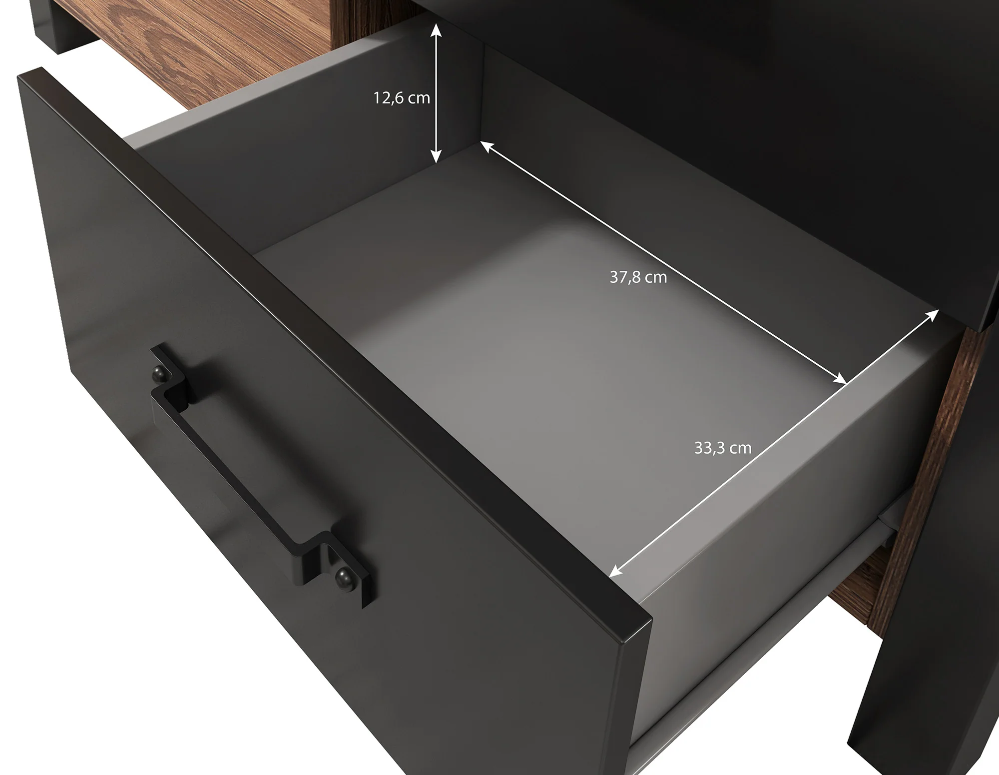 Olivia - Vitrinekast - Zwart/eiken - 101x43x191 cm - Image 6