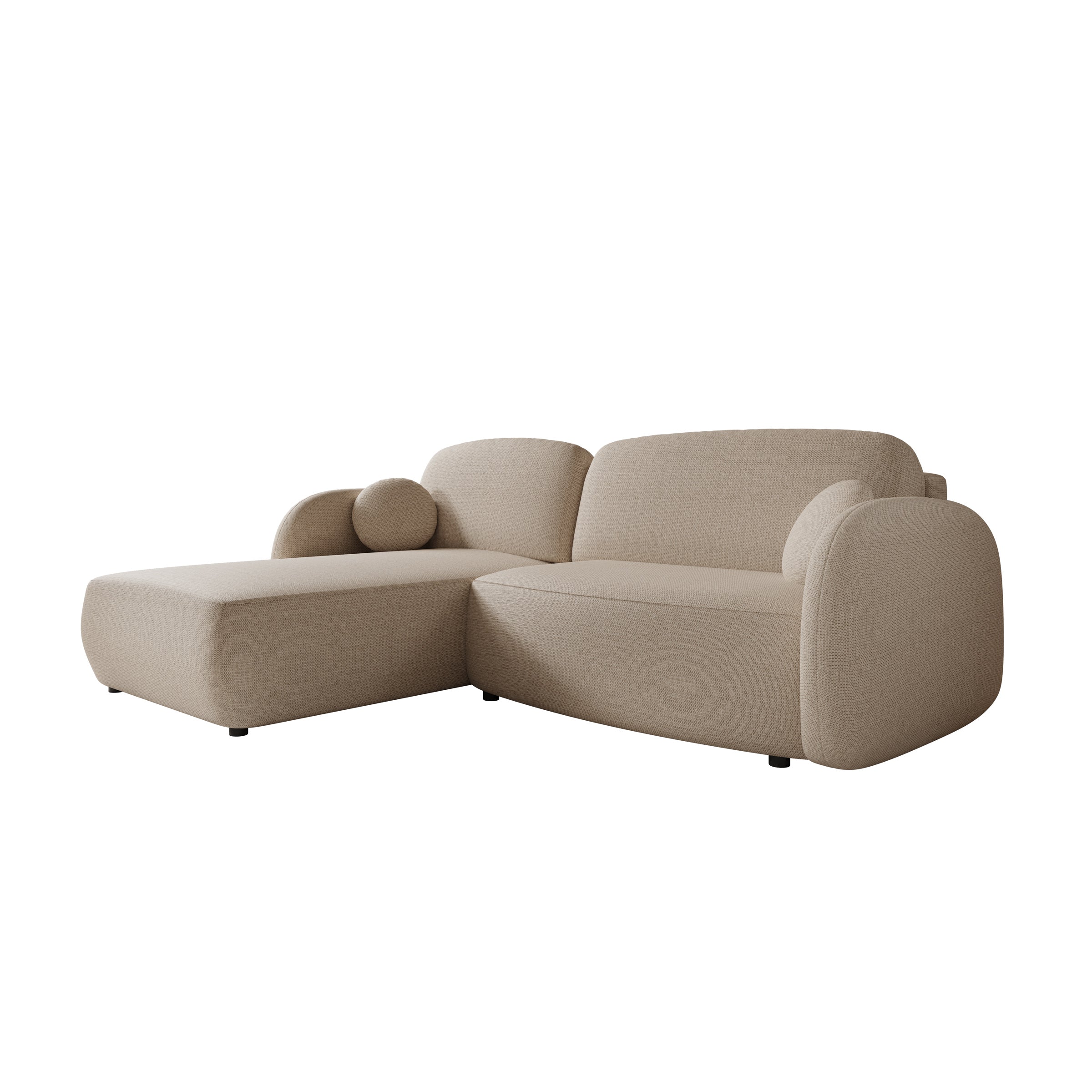 Ometa - Hoekbank 3-zits met slaapfunctie - Stof beige - Image 7