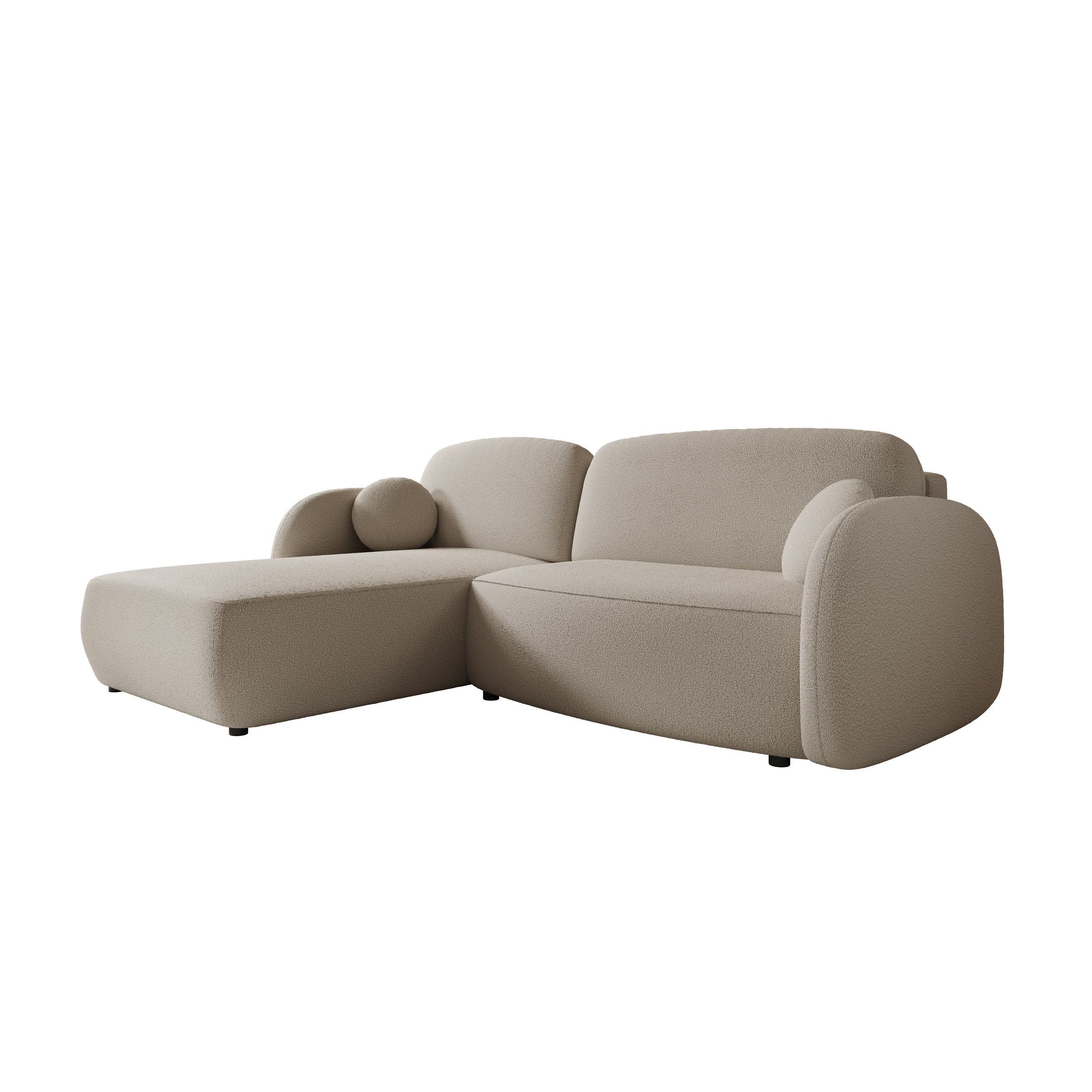Ometa - Hoekbank 3-zits met slaapfunctie - Teddystof beige - Image 7