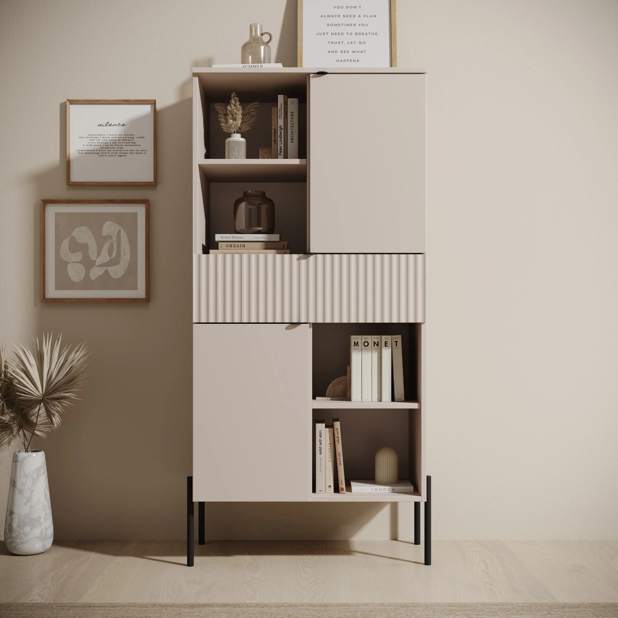 Oriya - Boekenkast - Beige - 70x40x150 cm - Image 3