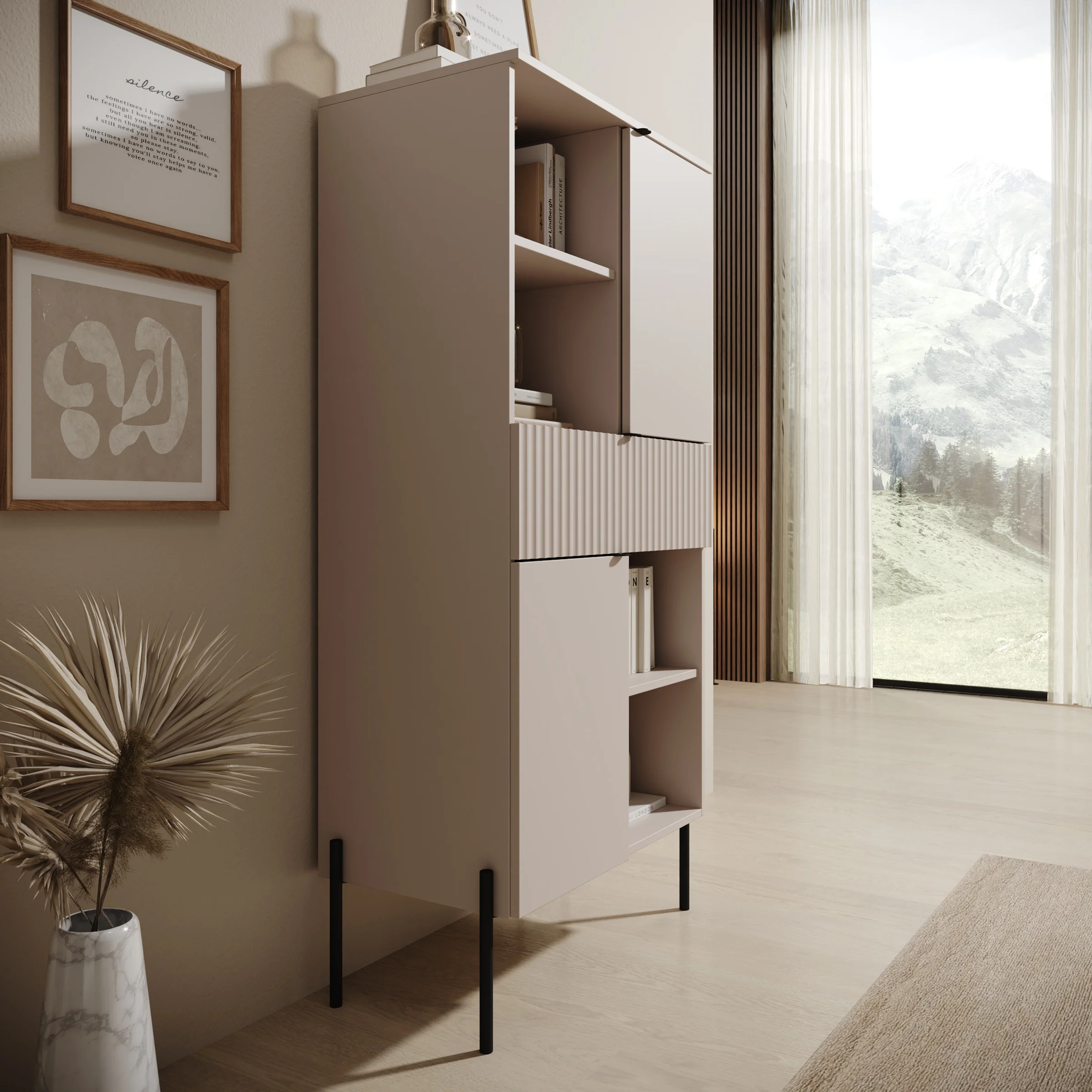 Oriya - Boekenkast - Beige - 70x40x150 cm - Image 4