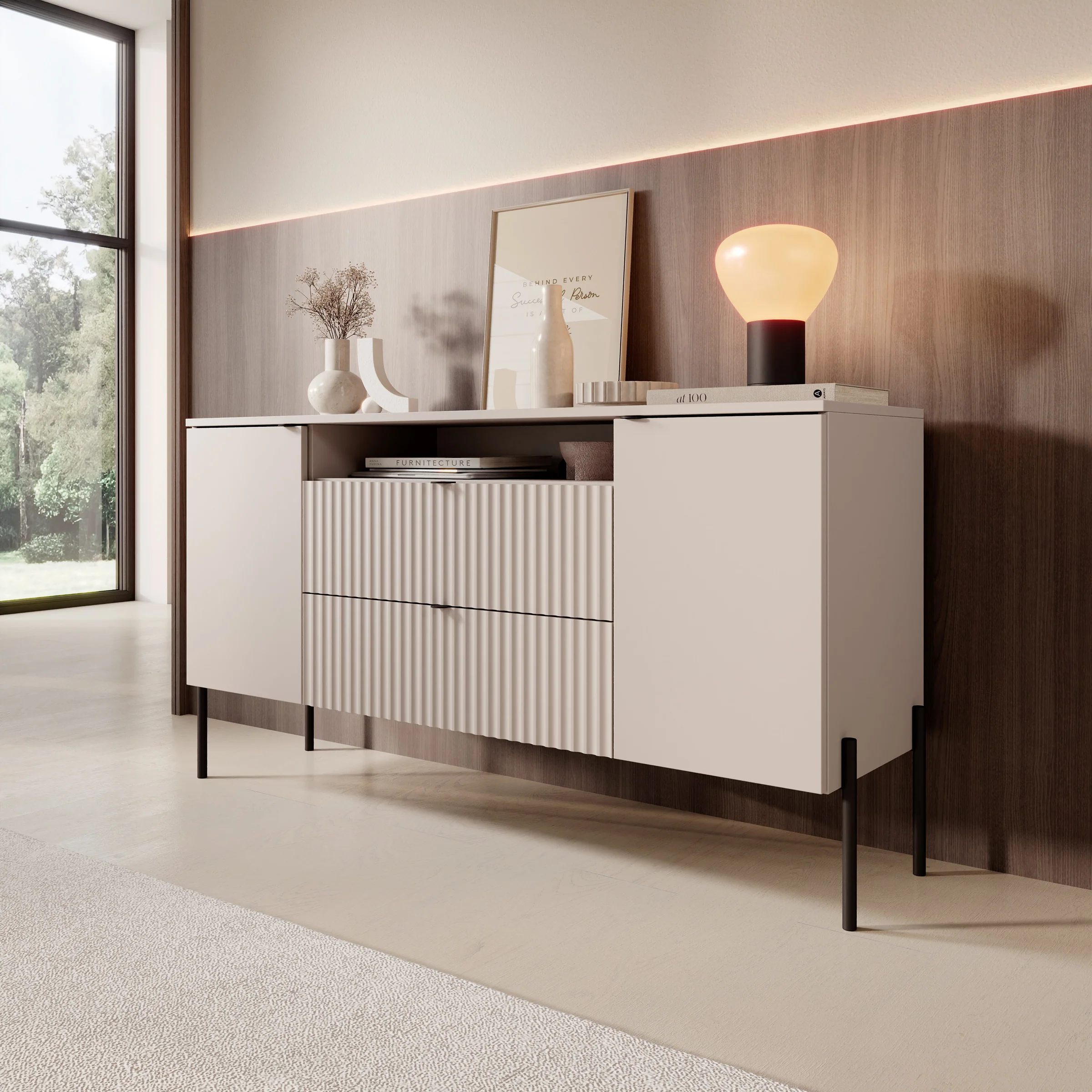 Oriya - Dressoir - Beige - 140x40x75 cm