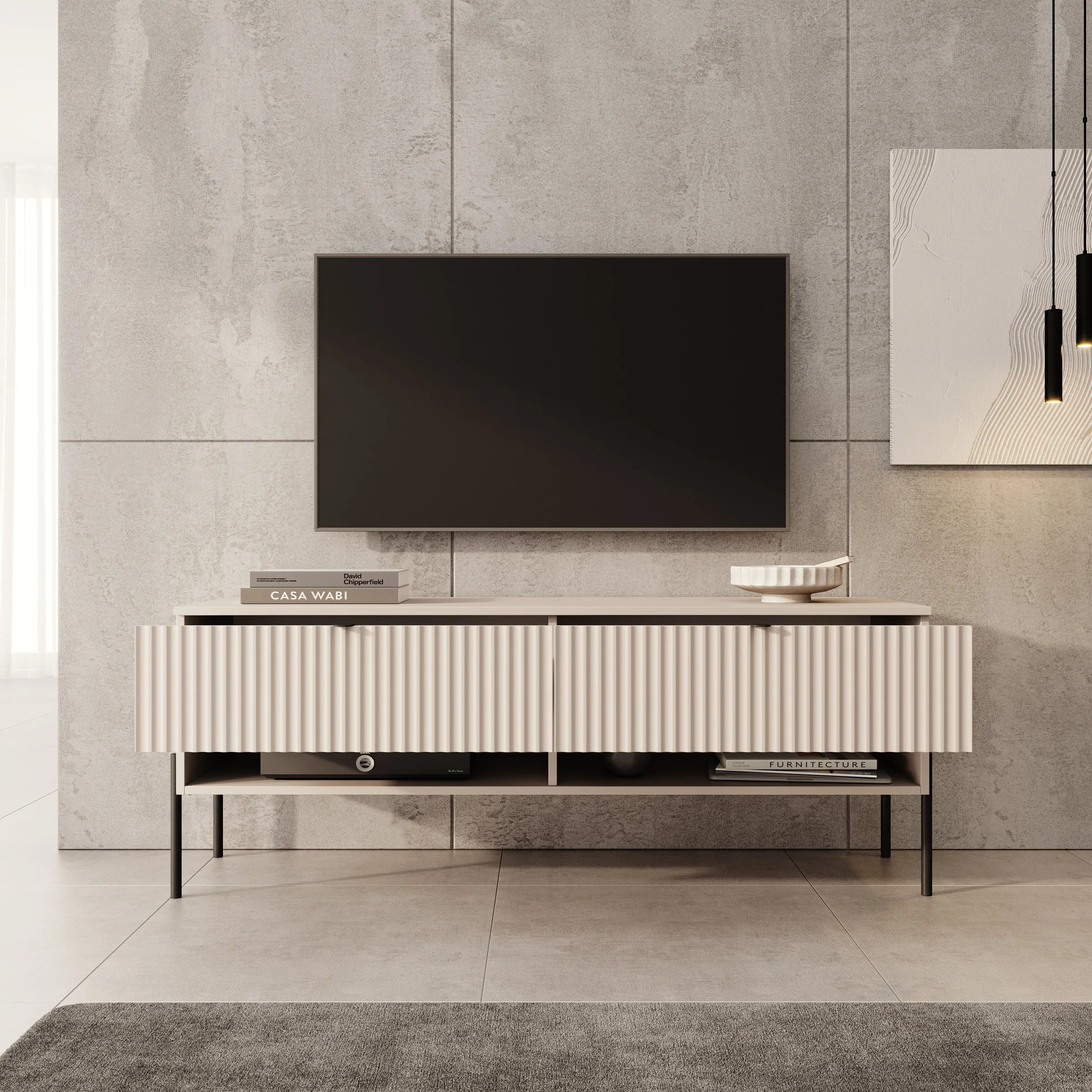 Oriya - TV-Meubel - Beige - 140x40x55 cm - Image 2