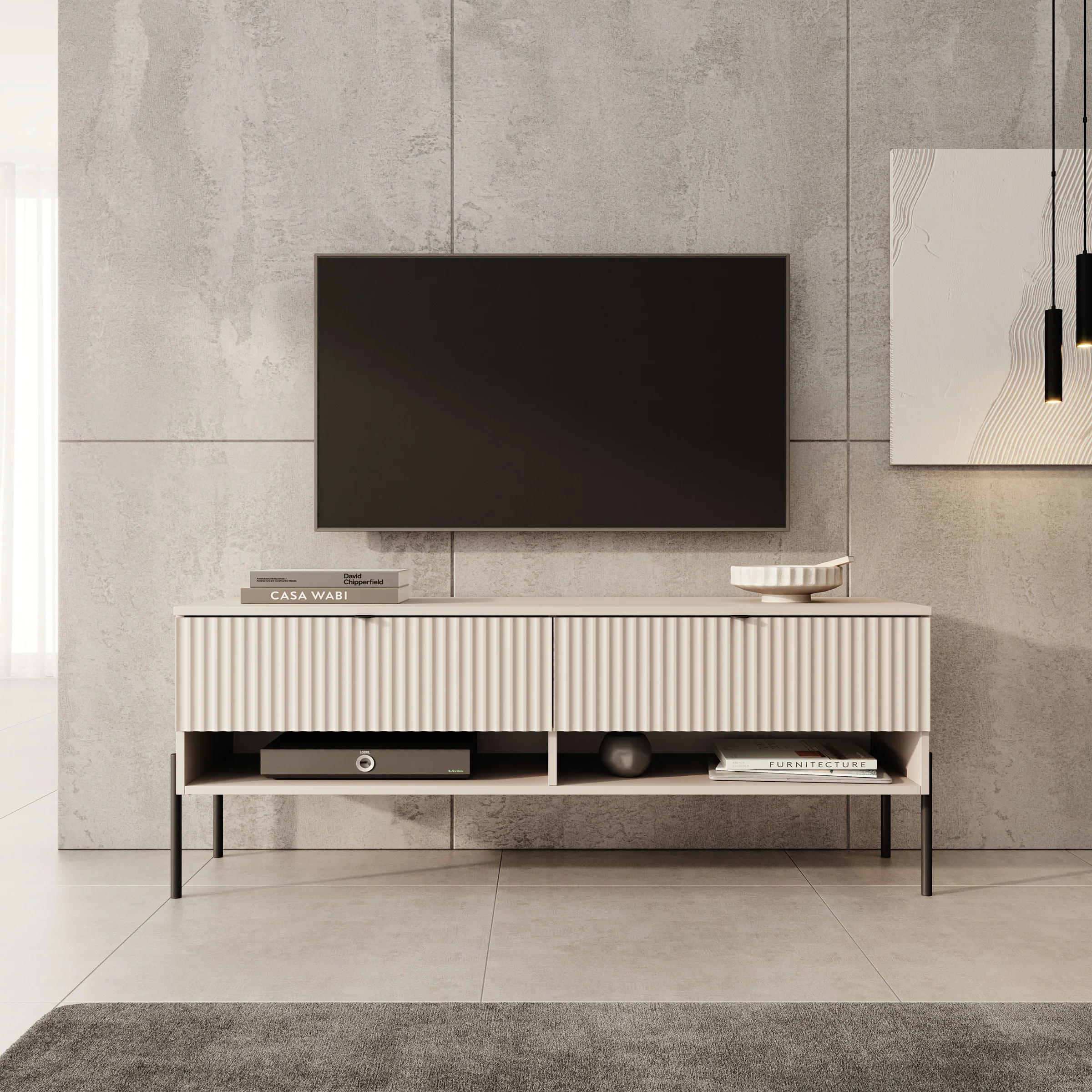 Oriya - TV-Meubel - Beige - 140x40x55 cm - Image 3