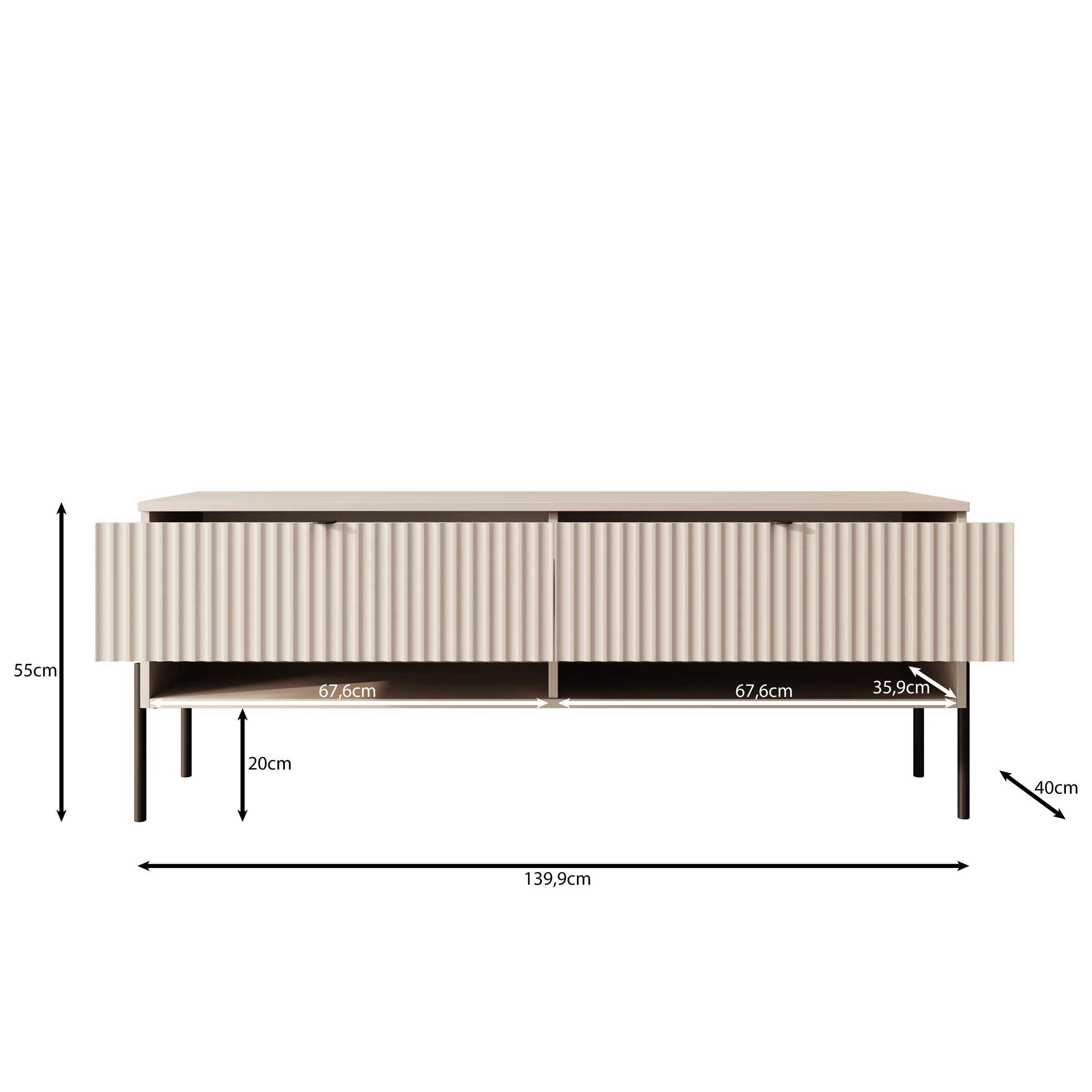 Oriya - TV-Meubel - Eikenpatroon - 140x40x55 cm - Image 6