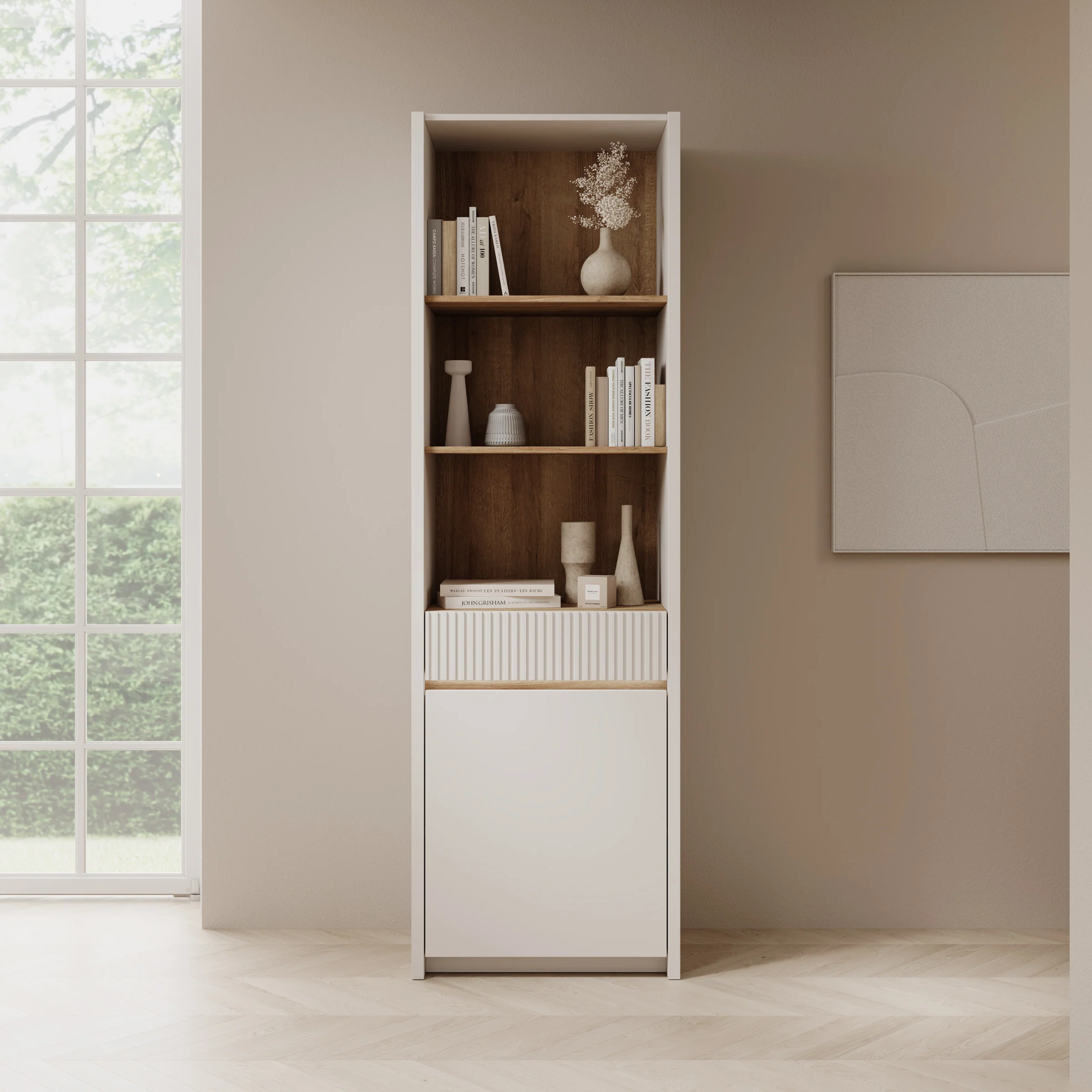 Orlano - Boekenkast - Beige - 61x42x197 cm - Image 3